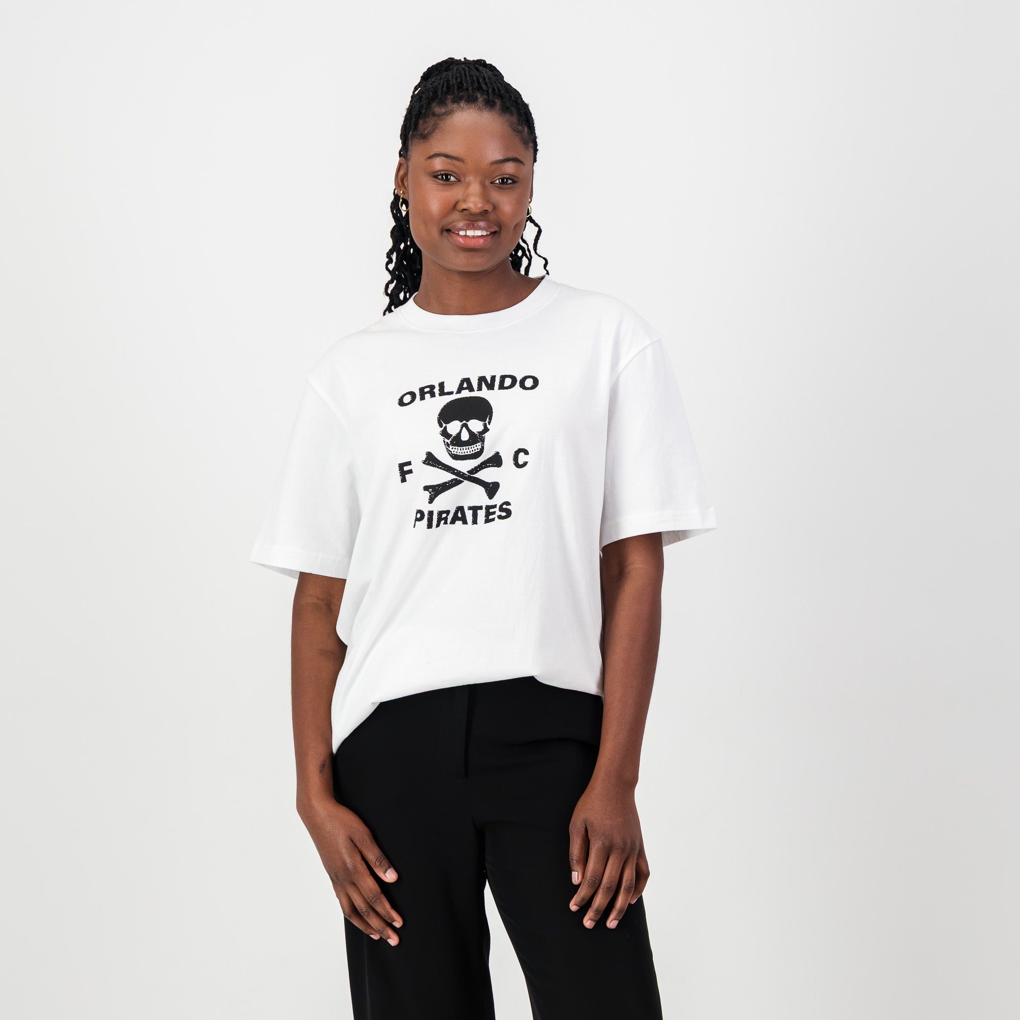 Orlando Pirates Graphic Regular Crew Tee - White - Old School