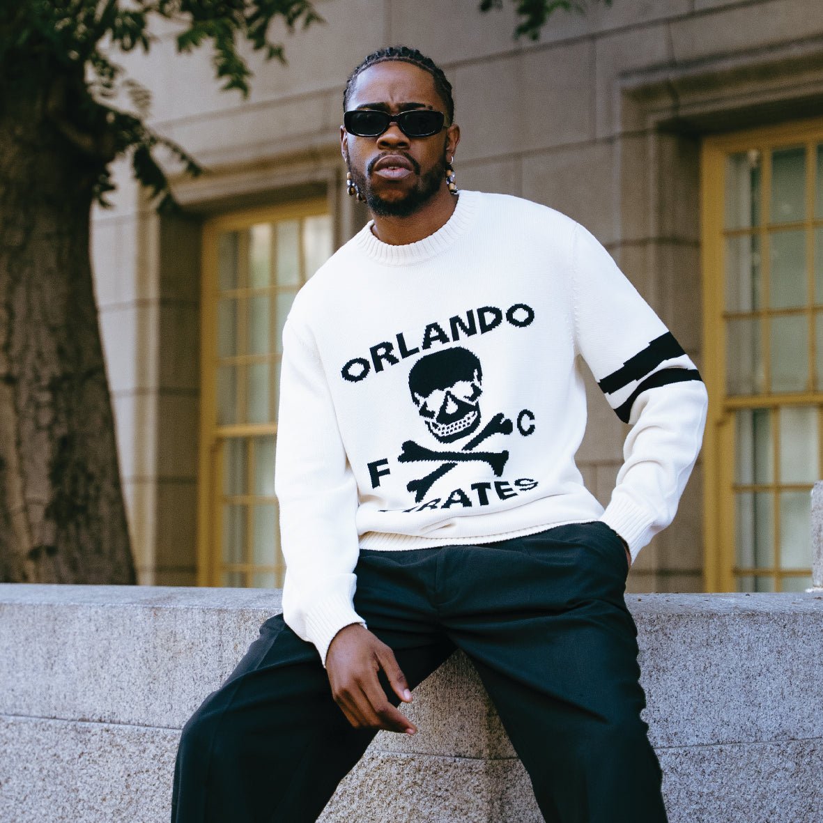 Orlando Pirates Xbone Crew Knit LS Jersey - Ivory - Old School
