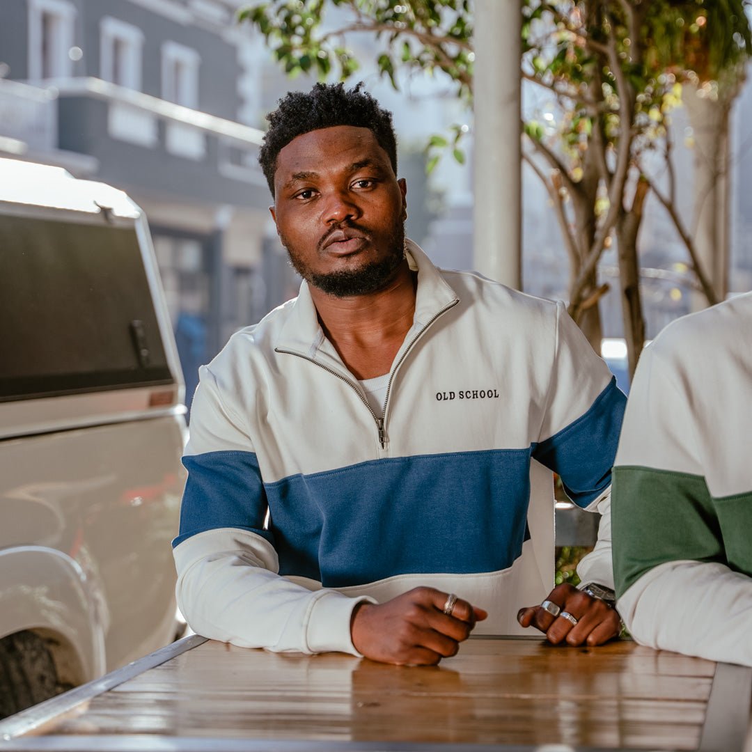 Quarter Zip Sweater - Navy - Old School