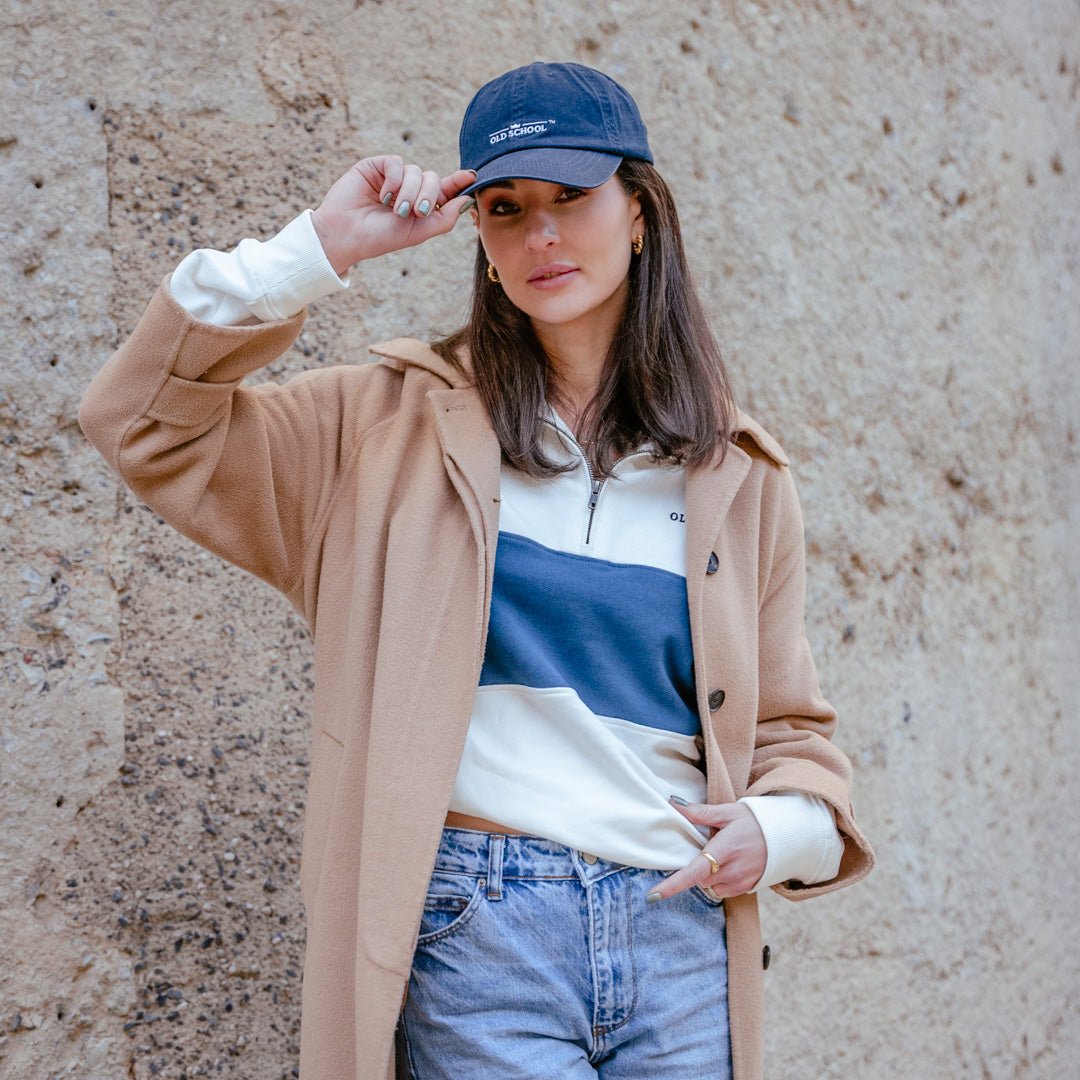 Quarter Zip Sweater - Navy - Old School