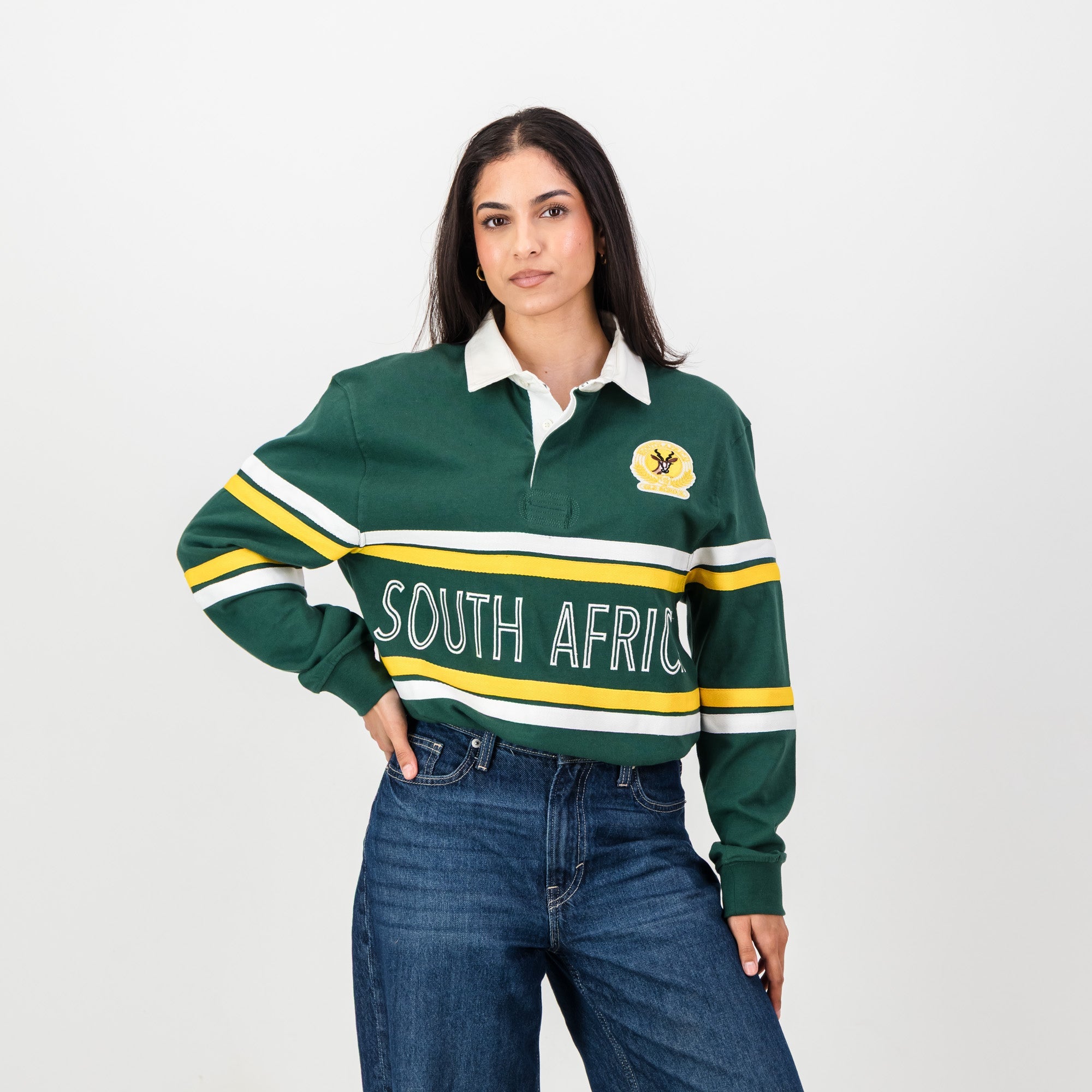 SA Supporters Mid Field LS Rugby Jersey - OS Green - Old School