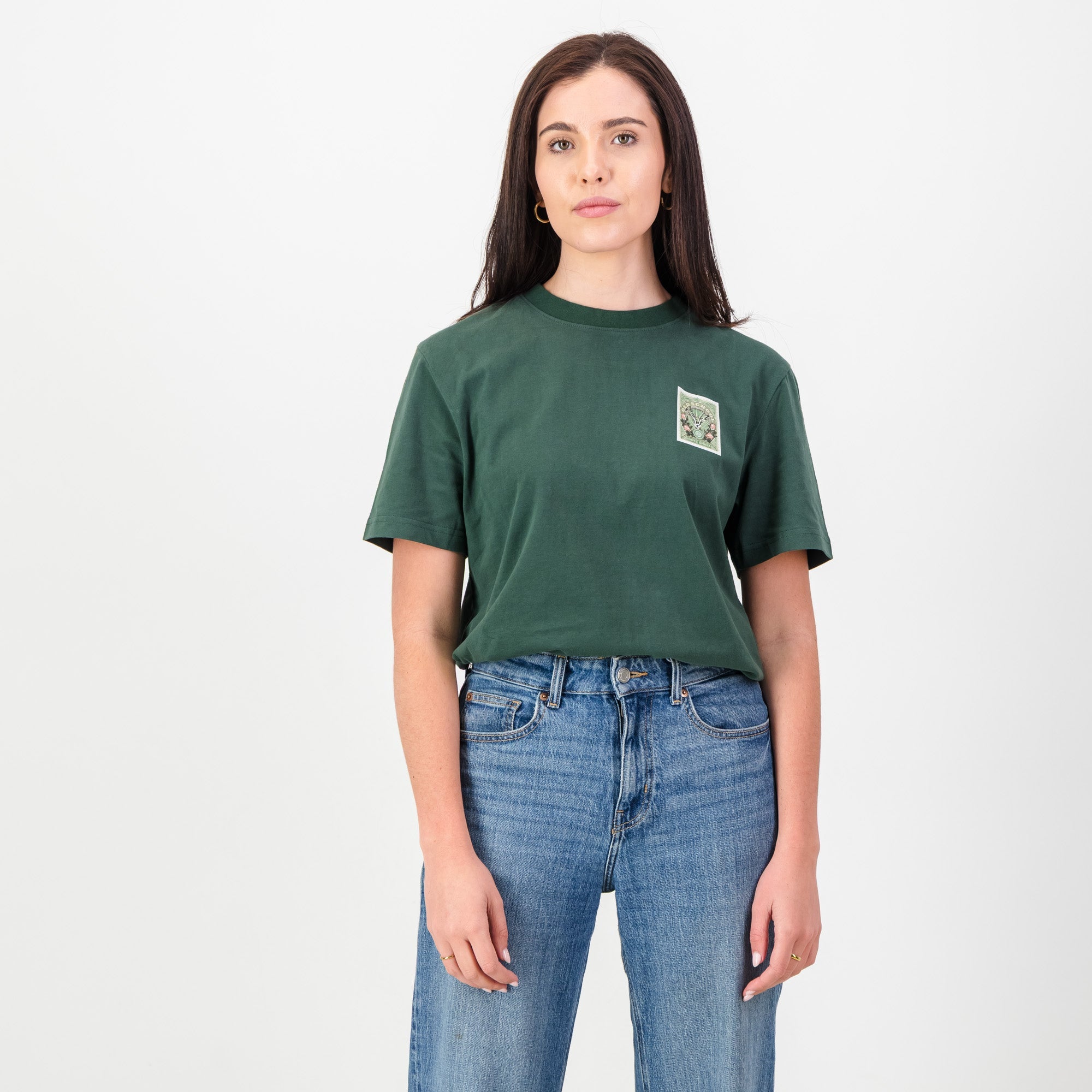 SA Supporters Stamp Reg Crew Tee - OS Green - Old School