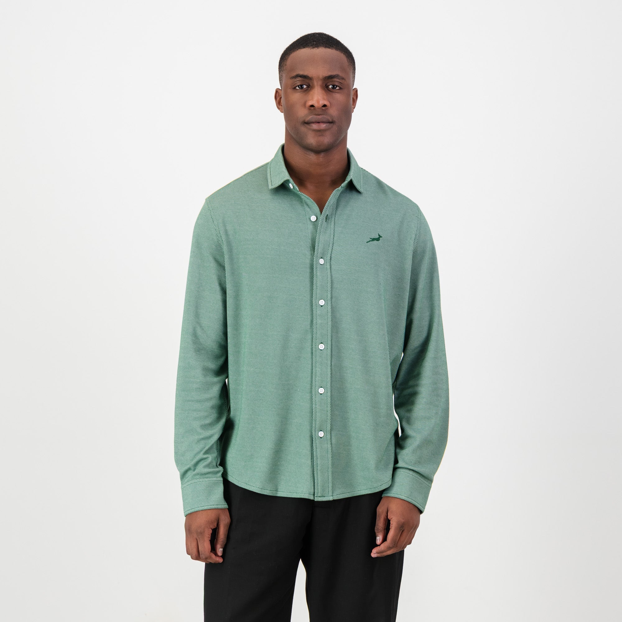Springboks Jaquard LS Shirt - OS Green - Old School