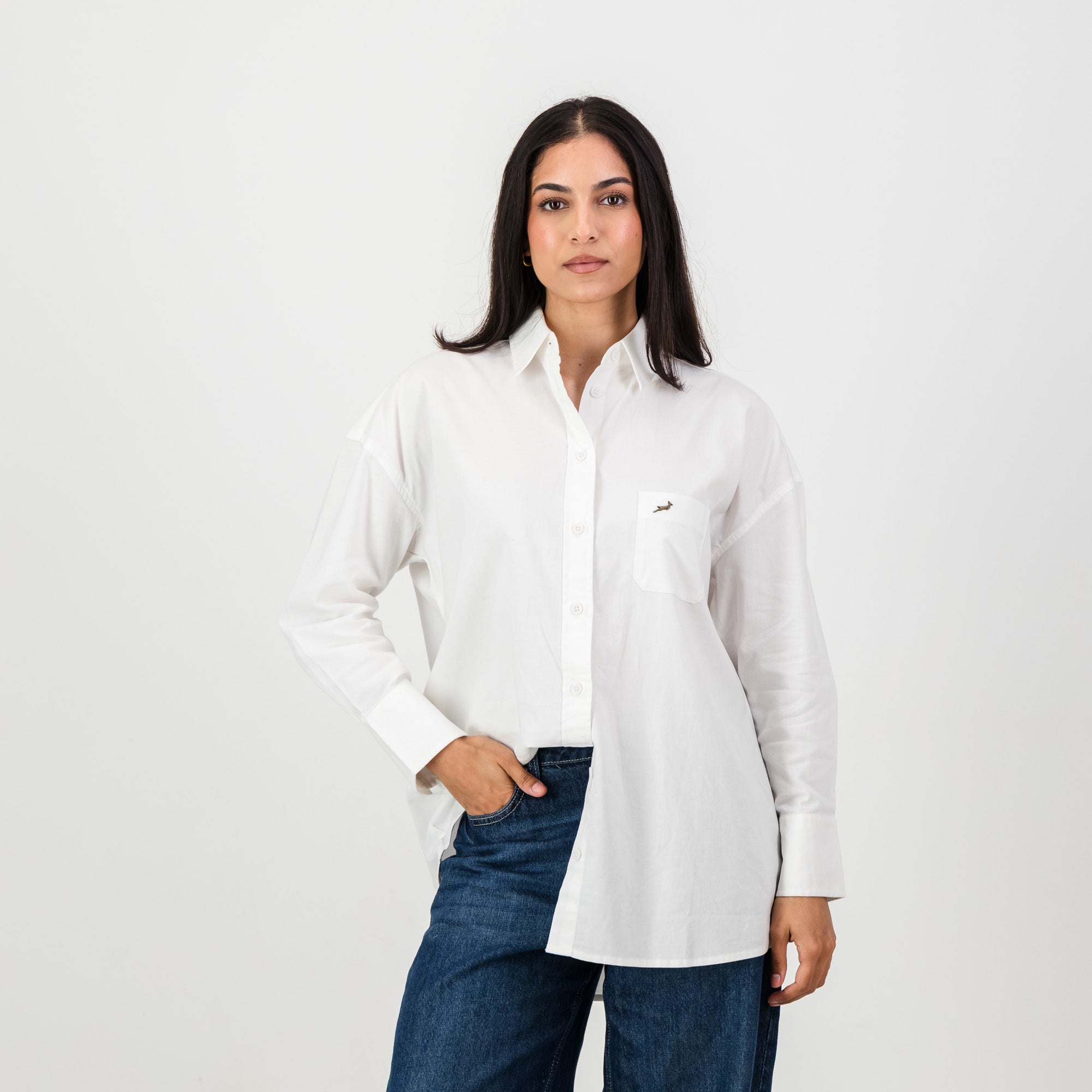 Springboks Ladies Oxford Shirt - White - Old School