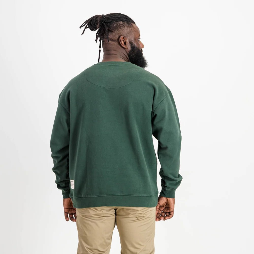 Springboks Nat Badge Crew Neck Sweat - OS Green - Old School