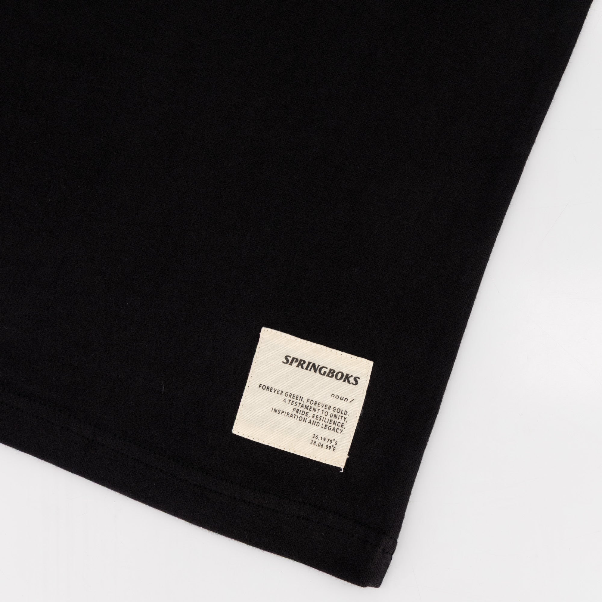 Springboks Outline EMB Regular Crew Tee - Black - Old School