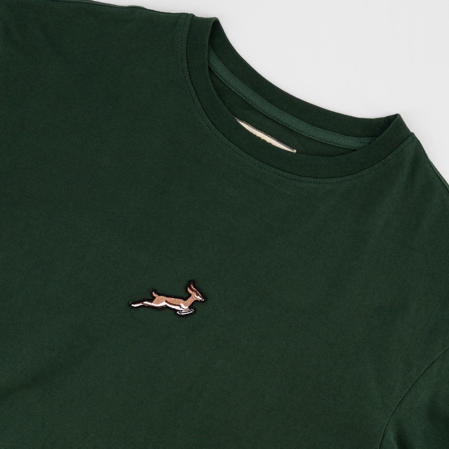 Springboks Pop Badge Boxy Crew Tee - OS Green - Old School