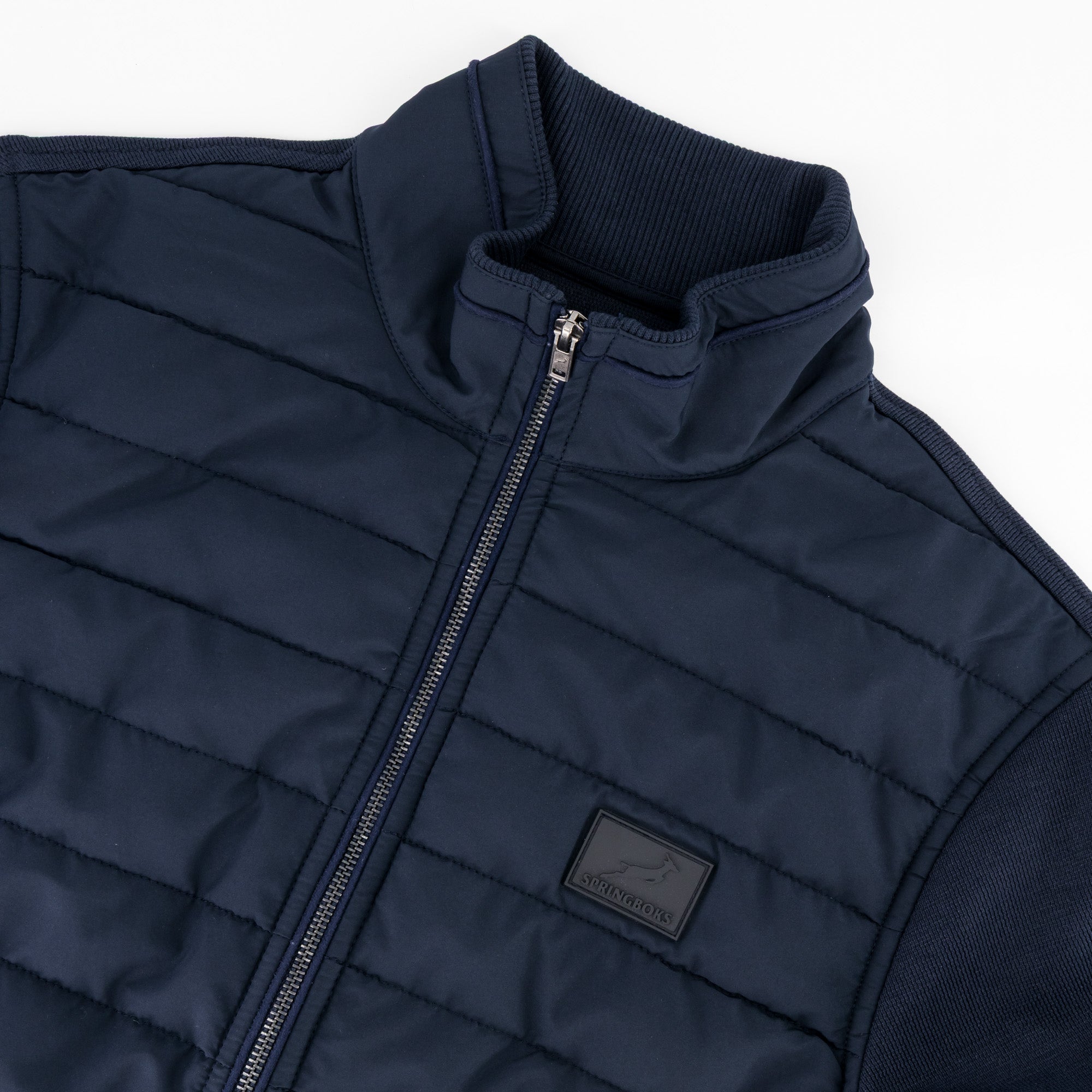 Springboks Quilted Knit Shell Jacket - Navy - Old School