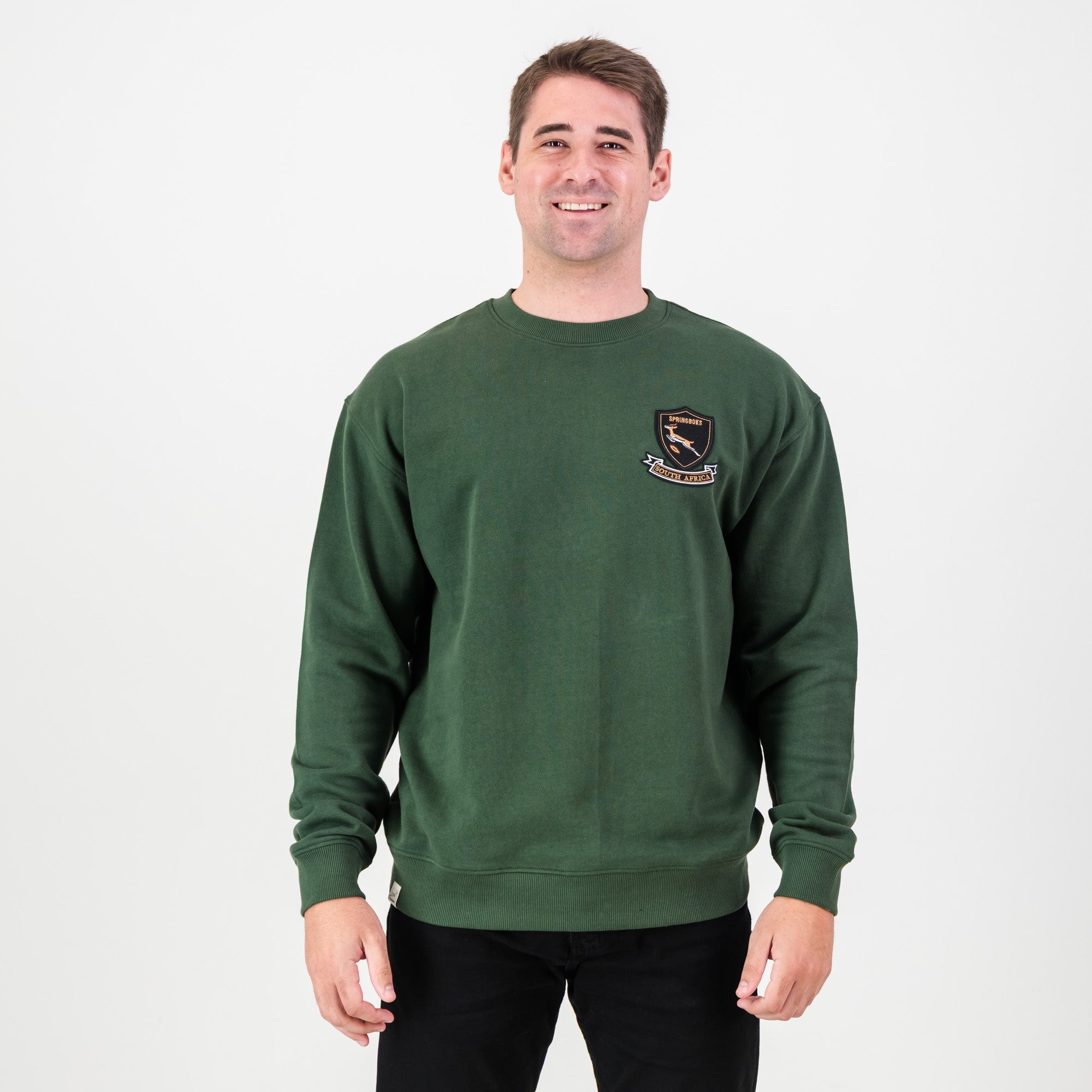 Springboks Shield Crew Sweat - OS Green - Old School