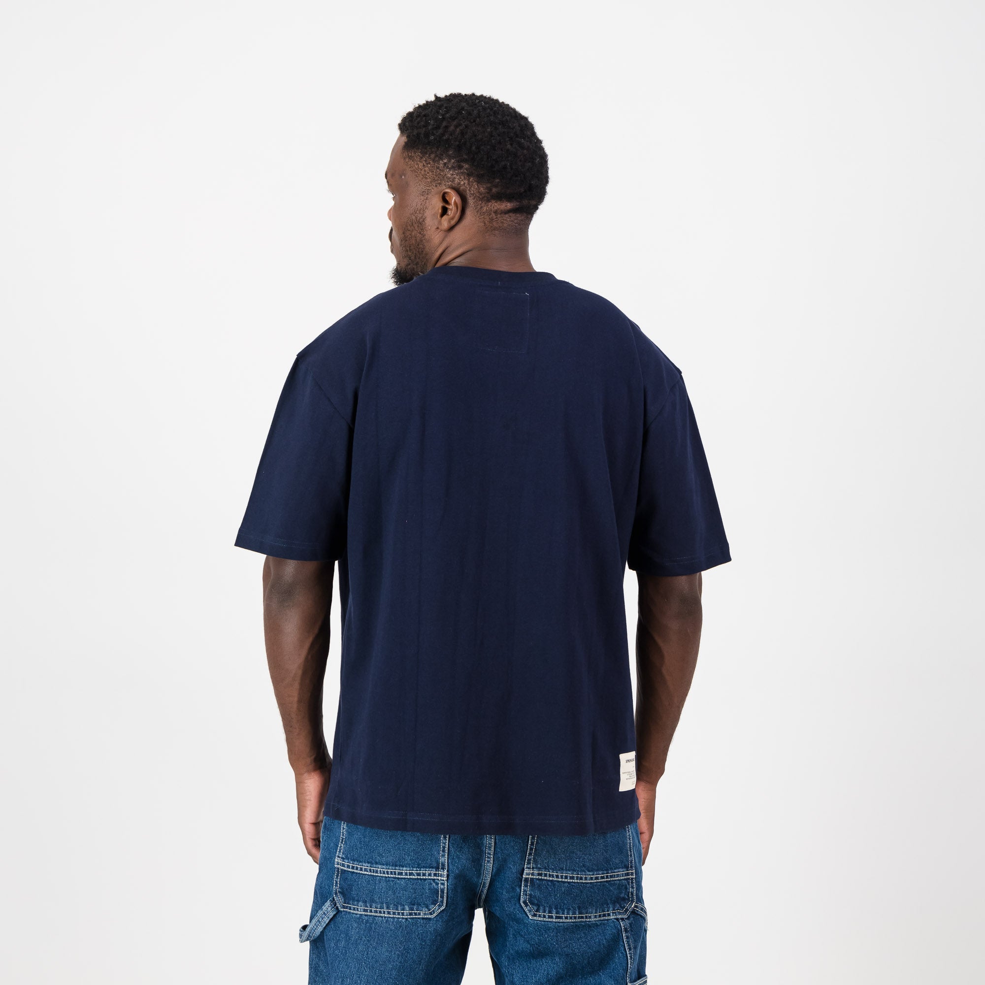 Springboks Small Logo Boxy Tee V2 - Navy - Old School
