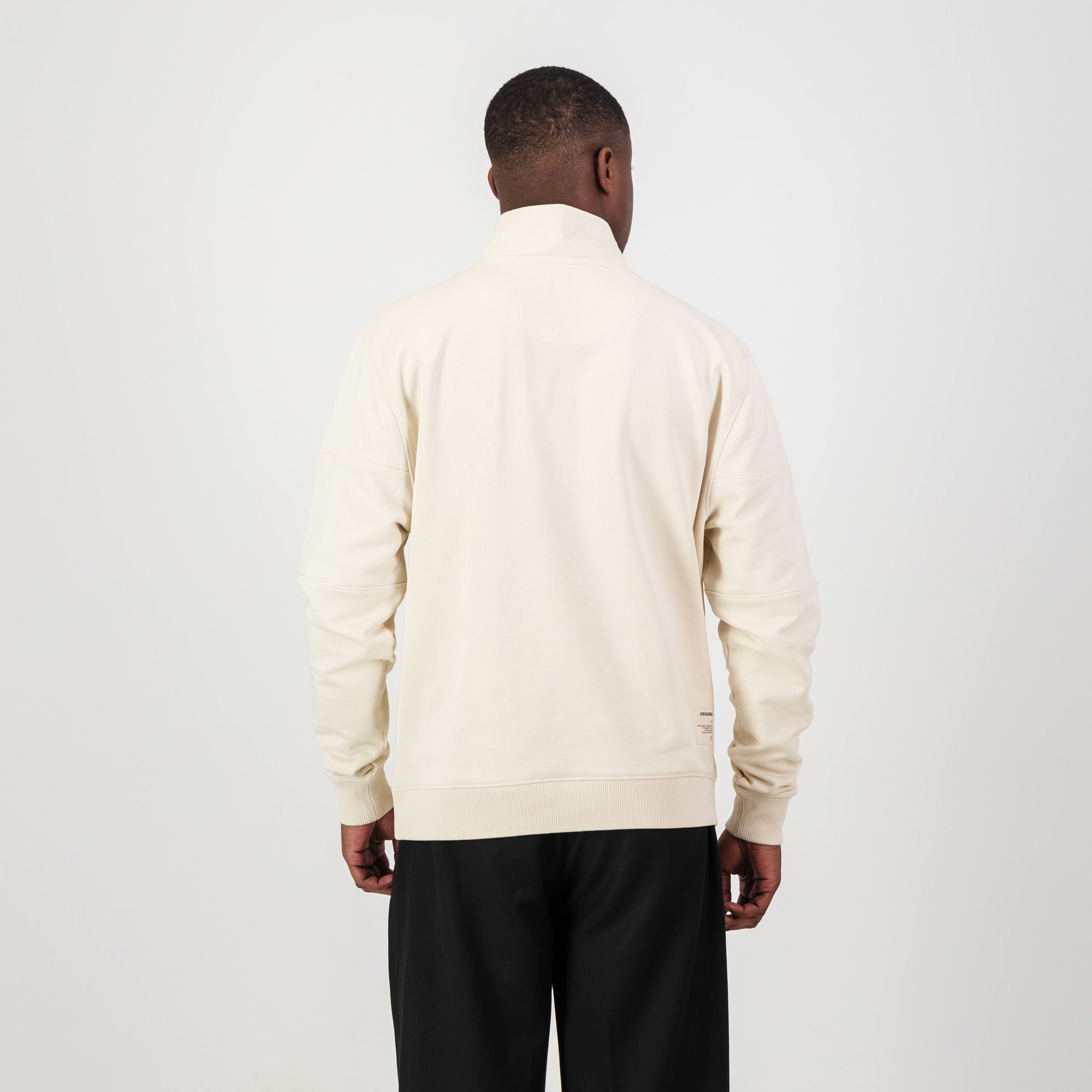 Springboks Word Quarter Zip Sweat - Ivory - Old School