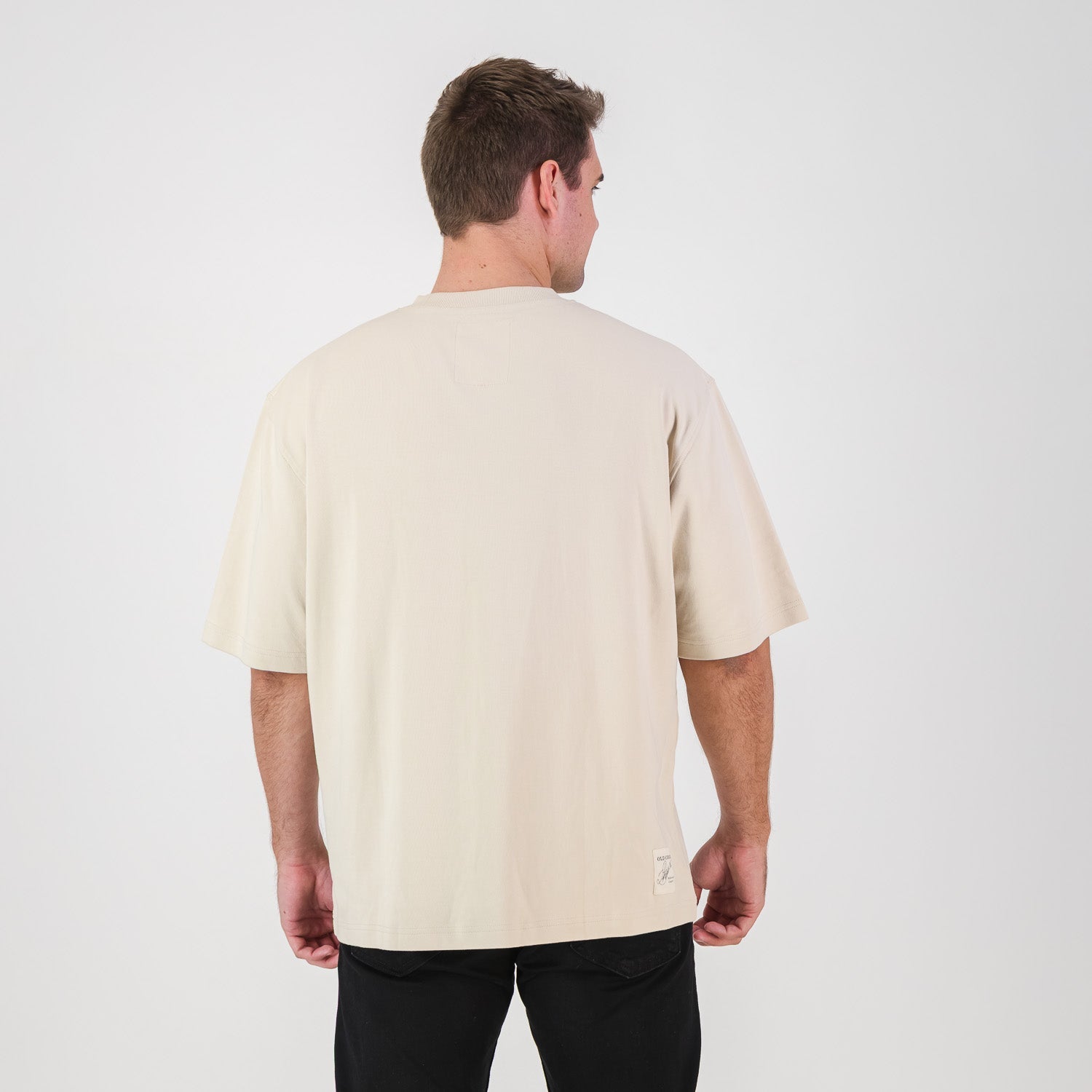 Stillknocks Small Logo Boxy Crew Tee - Ivory - Old School