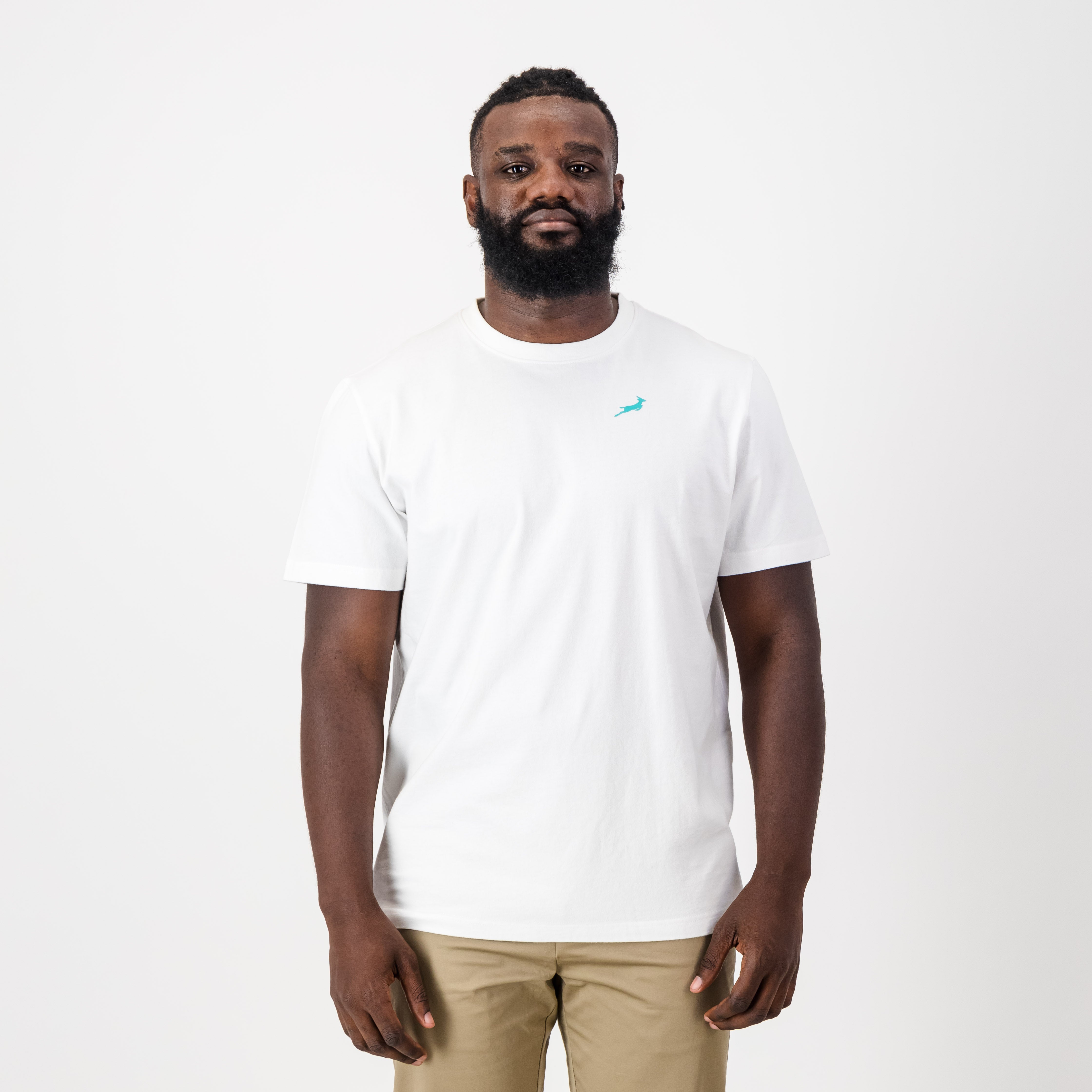 Classic Springbok Crew Tee-White