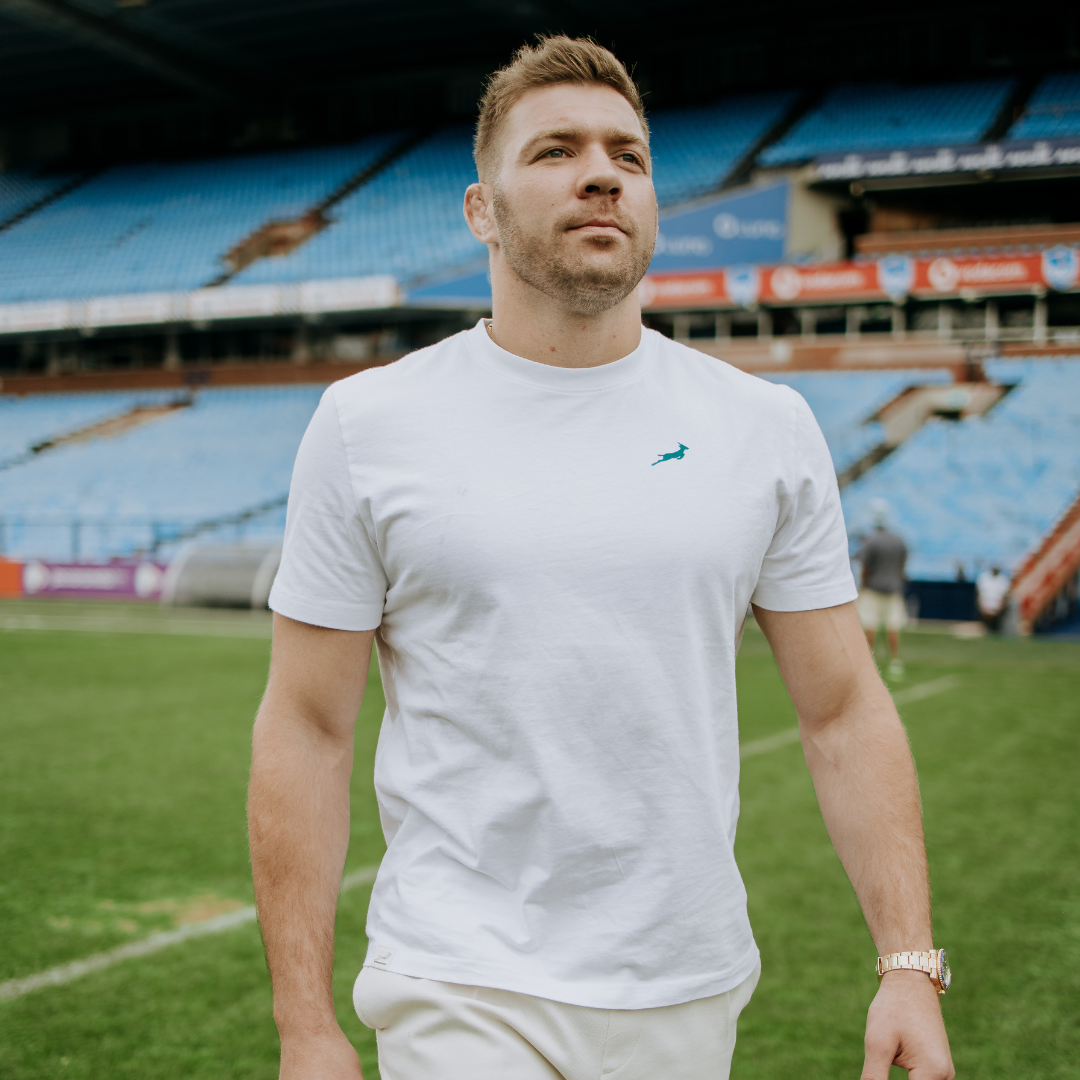 Classic Springbok Crew Tee-White