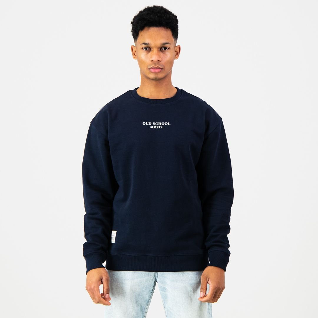 Classic Old School Crew Neck Sweat - Navy - Old School