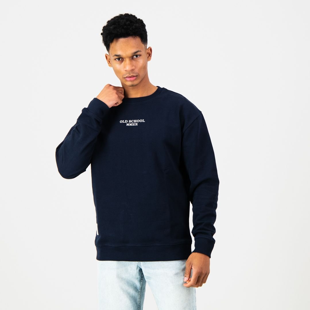 Classic Old School Crew Neck Sweat - Navy - Old School