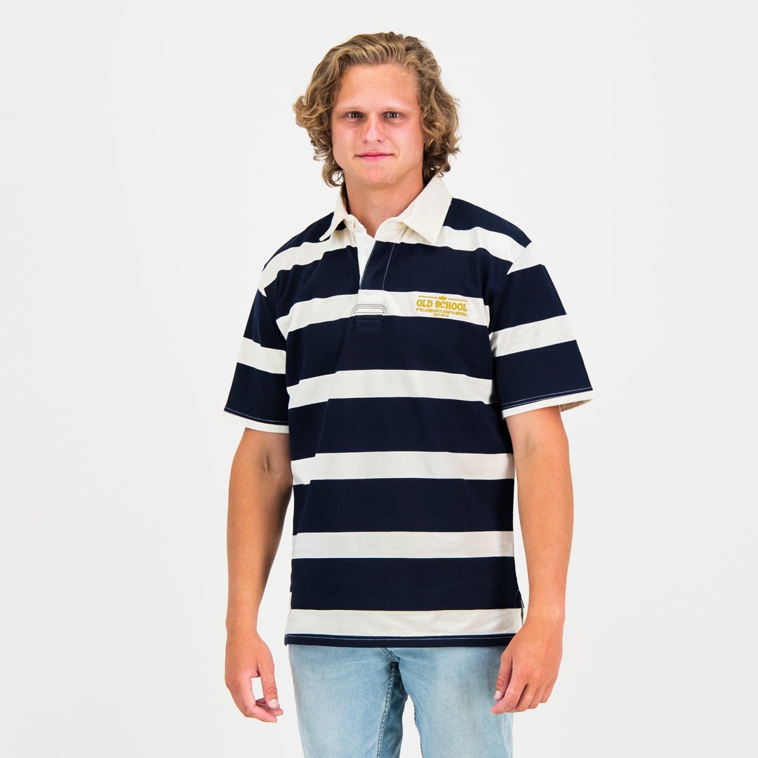 Gentlemen Rugby Short Sleeve Jersey - Navy & Off White - Old School