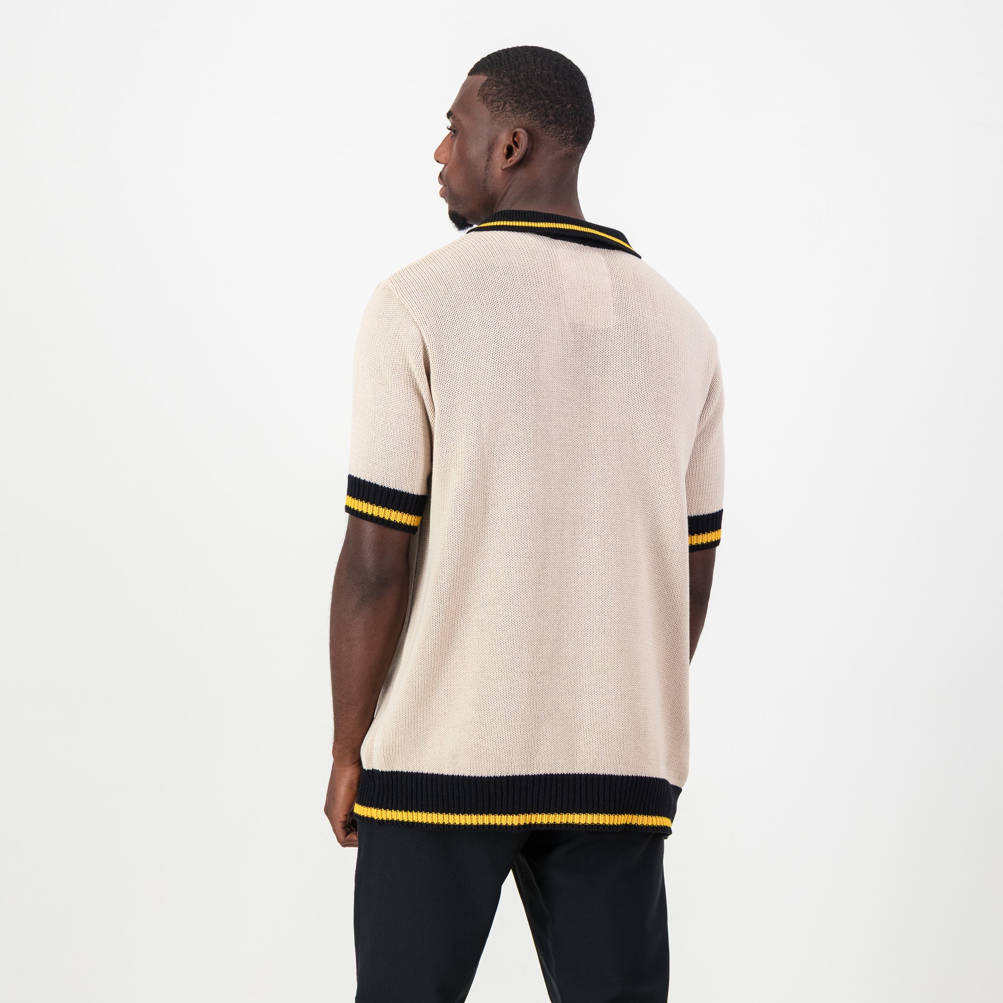 Kaizer Chiefs SS Knitted Jersey - Ivory - Old School