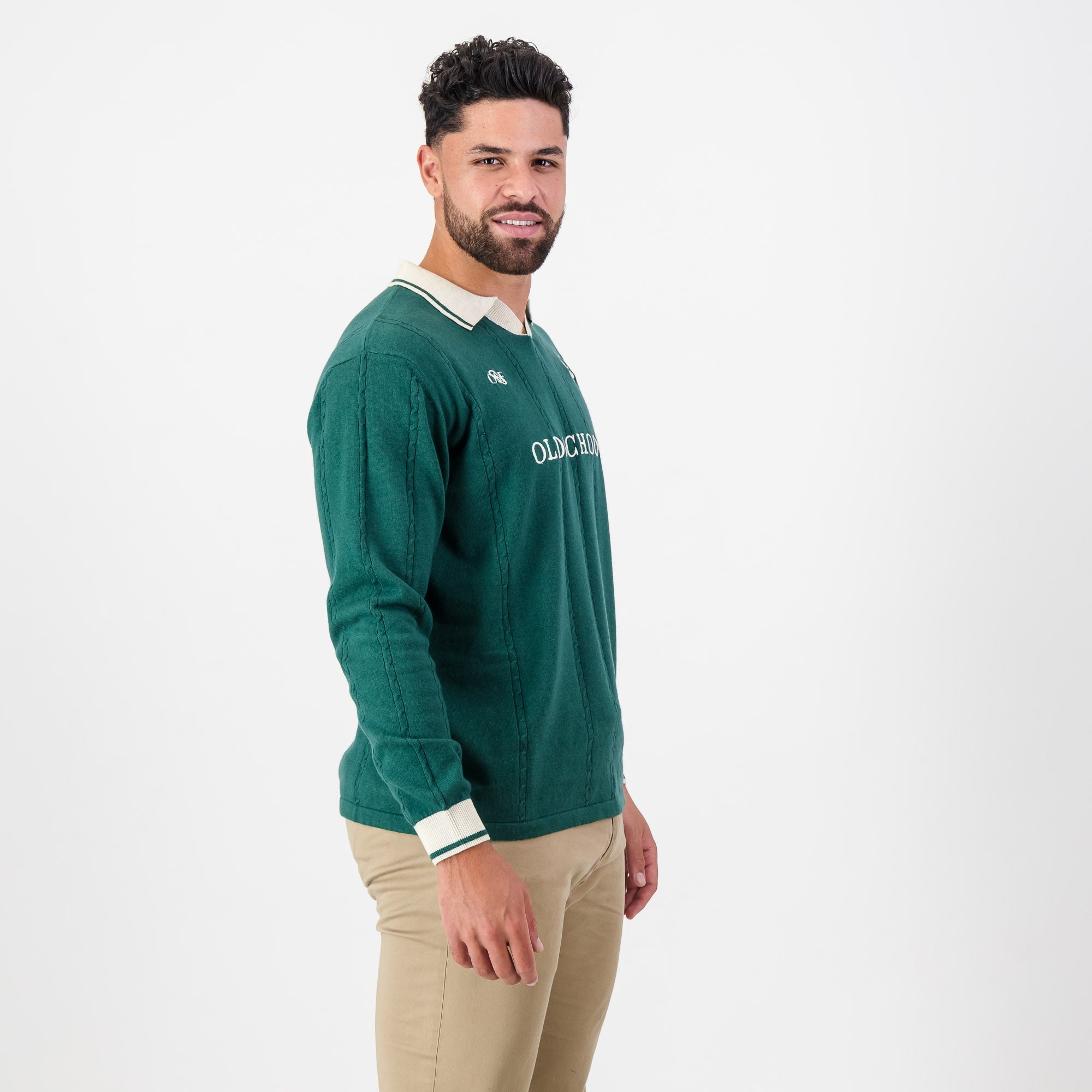 Old School Football LS Knit - OS Green - Old School