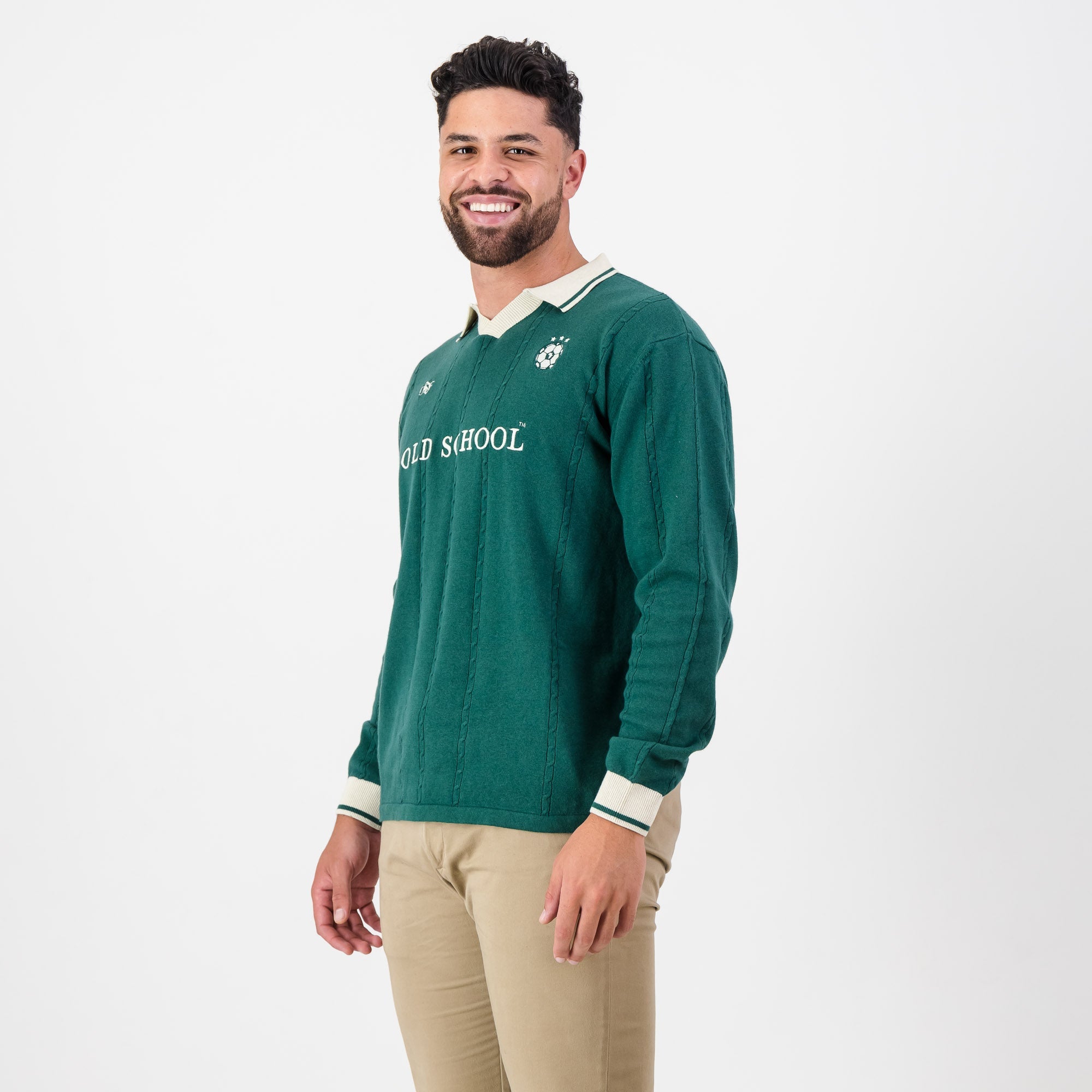 Old School Football LS Knit - OS Green - Old School