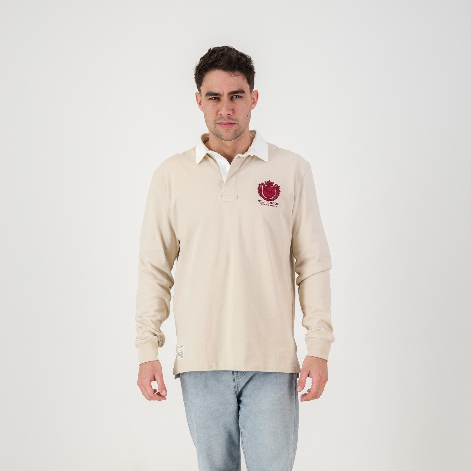 Old School Heraldic LS Rugby Jersey - Ivory - Old School