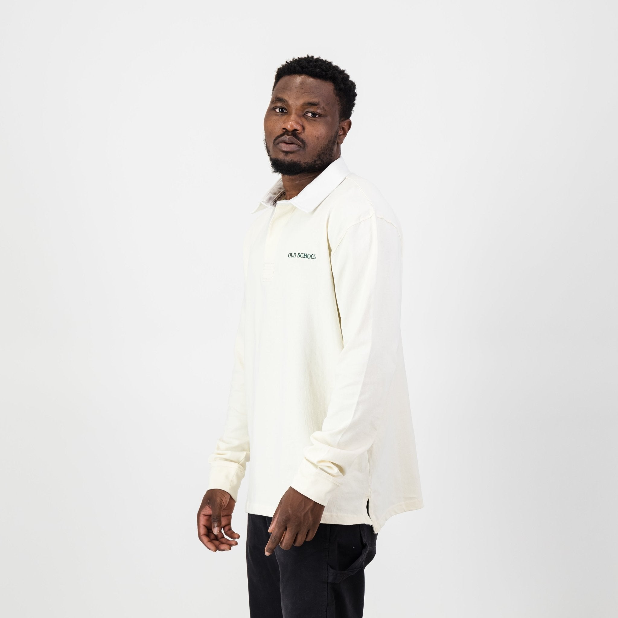 Old School Word OS LS Rugby Jersey - Ivory - Old School