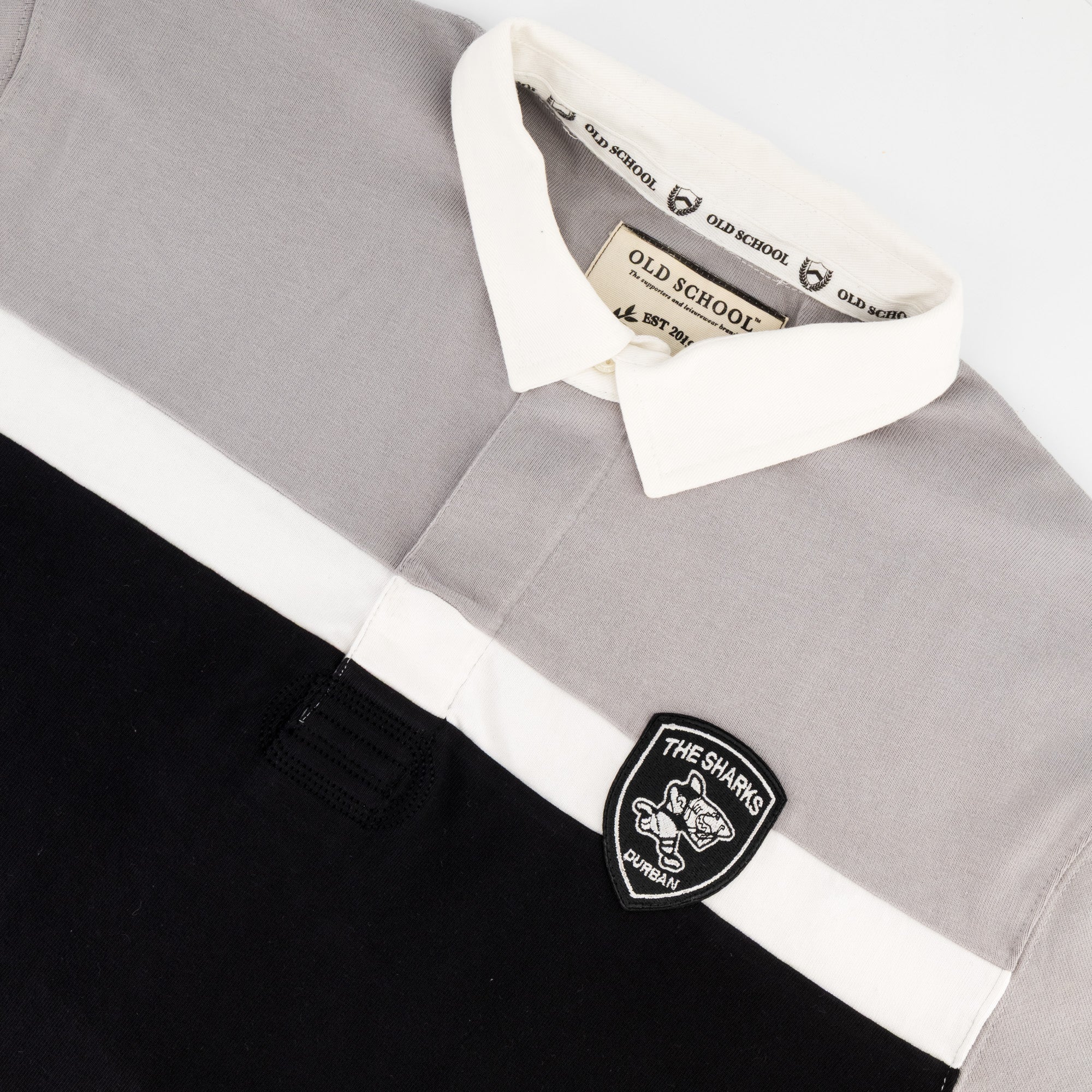 Provincial Sharks SS Rugby Jersey - Black - Old School