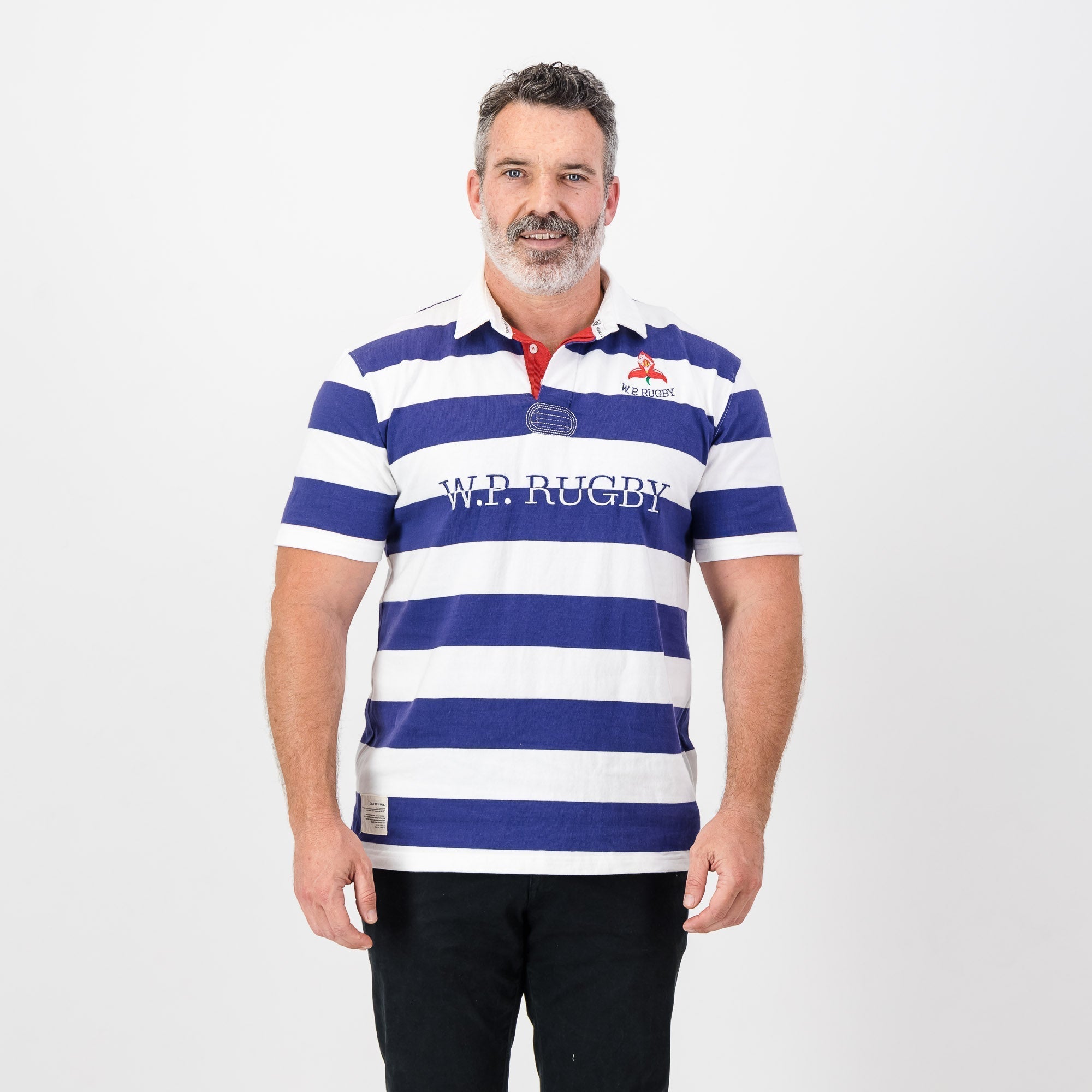Provincial WP Stripe LS Rugby Jersey - White - Old School