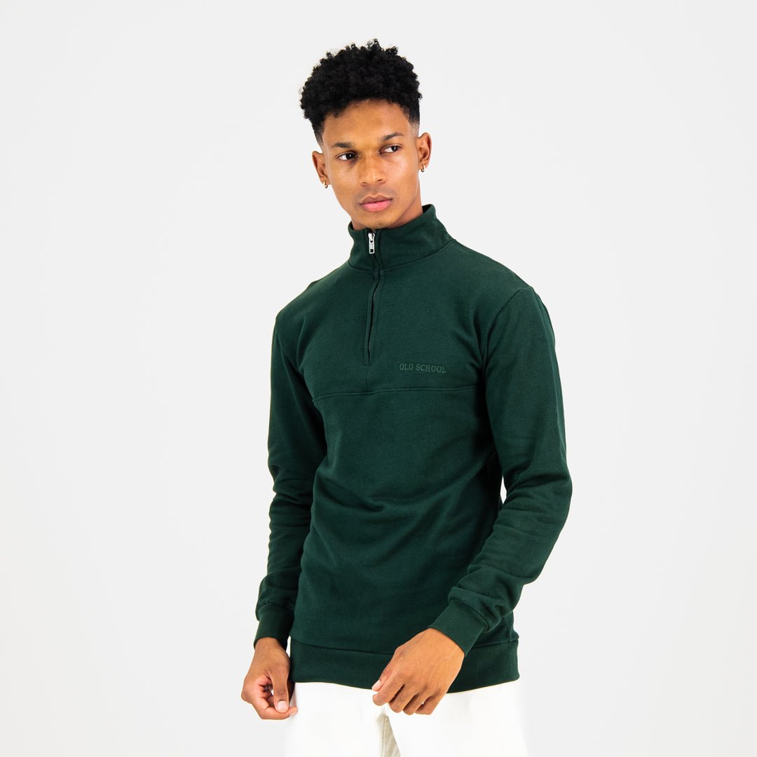 Quarter Zip Sweater - OS Green - Old School