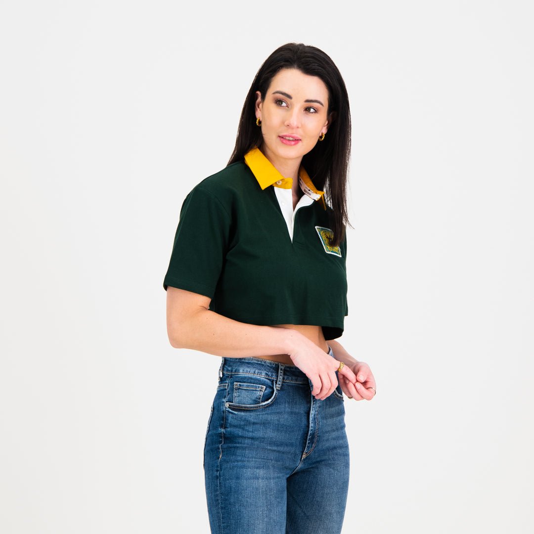 SA Supporters Old WC LS Rugby Jersey - OS Green - Old School