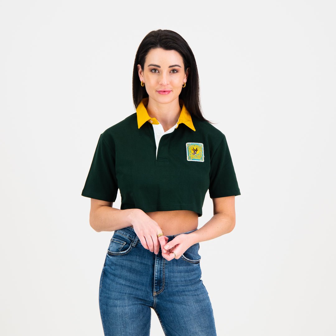 SA Supporters Old WC LS Rugby Jersey - OS Green - Old School