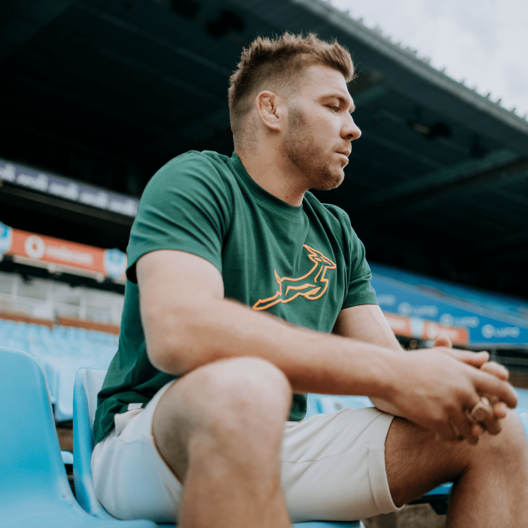 Satin Stitch Springboks Crew Tee - OS Green - Old School