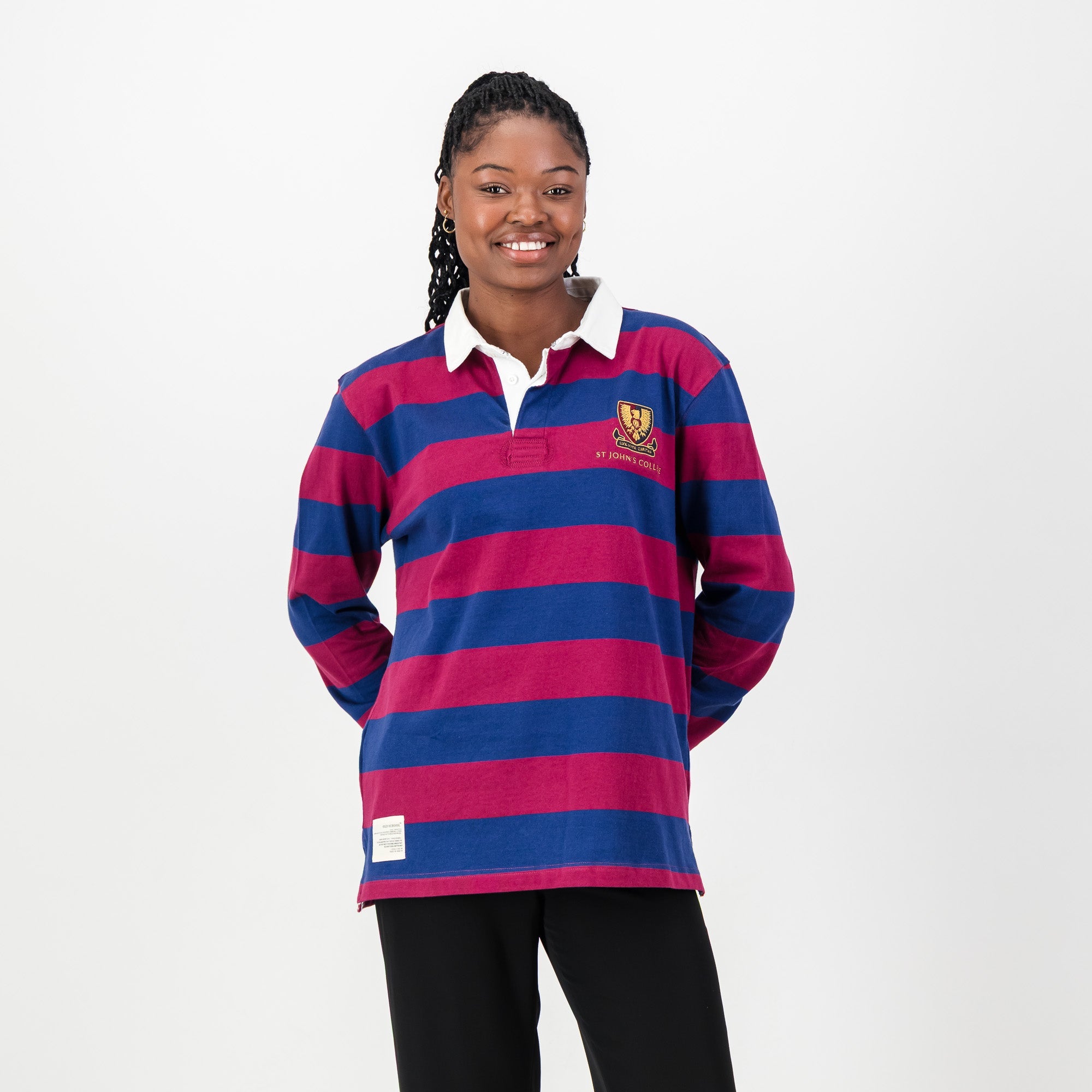 Schools St Johns Long Sleeve Rugby Jersey - Navy Peony - Old School