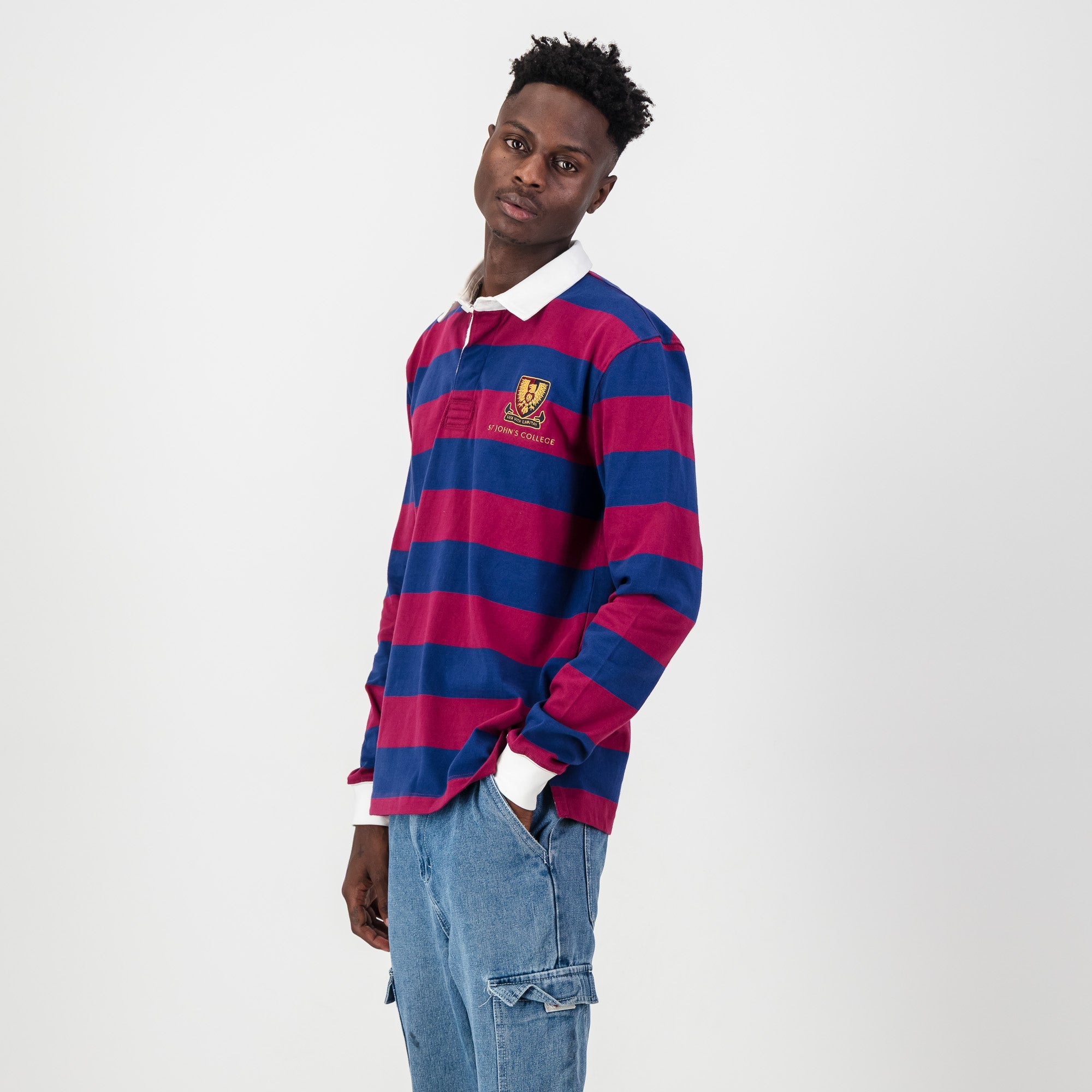 Schools St Johns Long Sleeve Rugby Jersey - Navy Peony - Old School