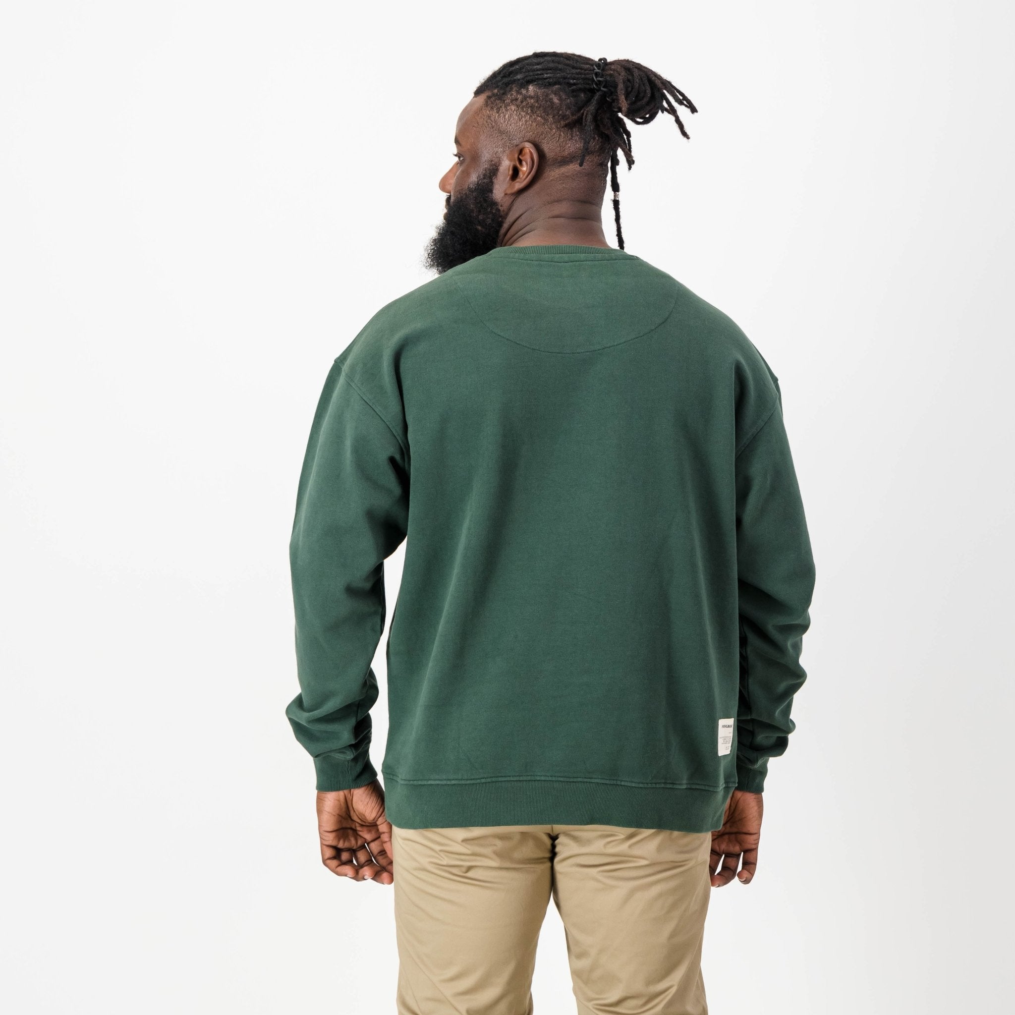 Springbok Small Badge Crew Neck Sweat - Green - Old School