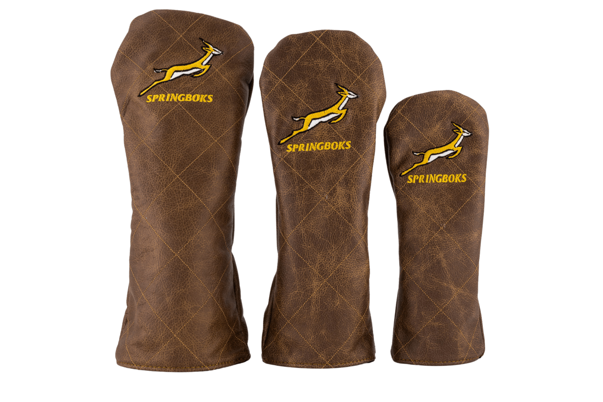Springboks Leather Golf Cover - Dark Brown - Old School