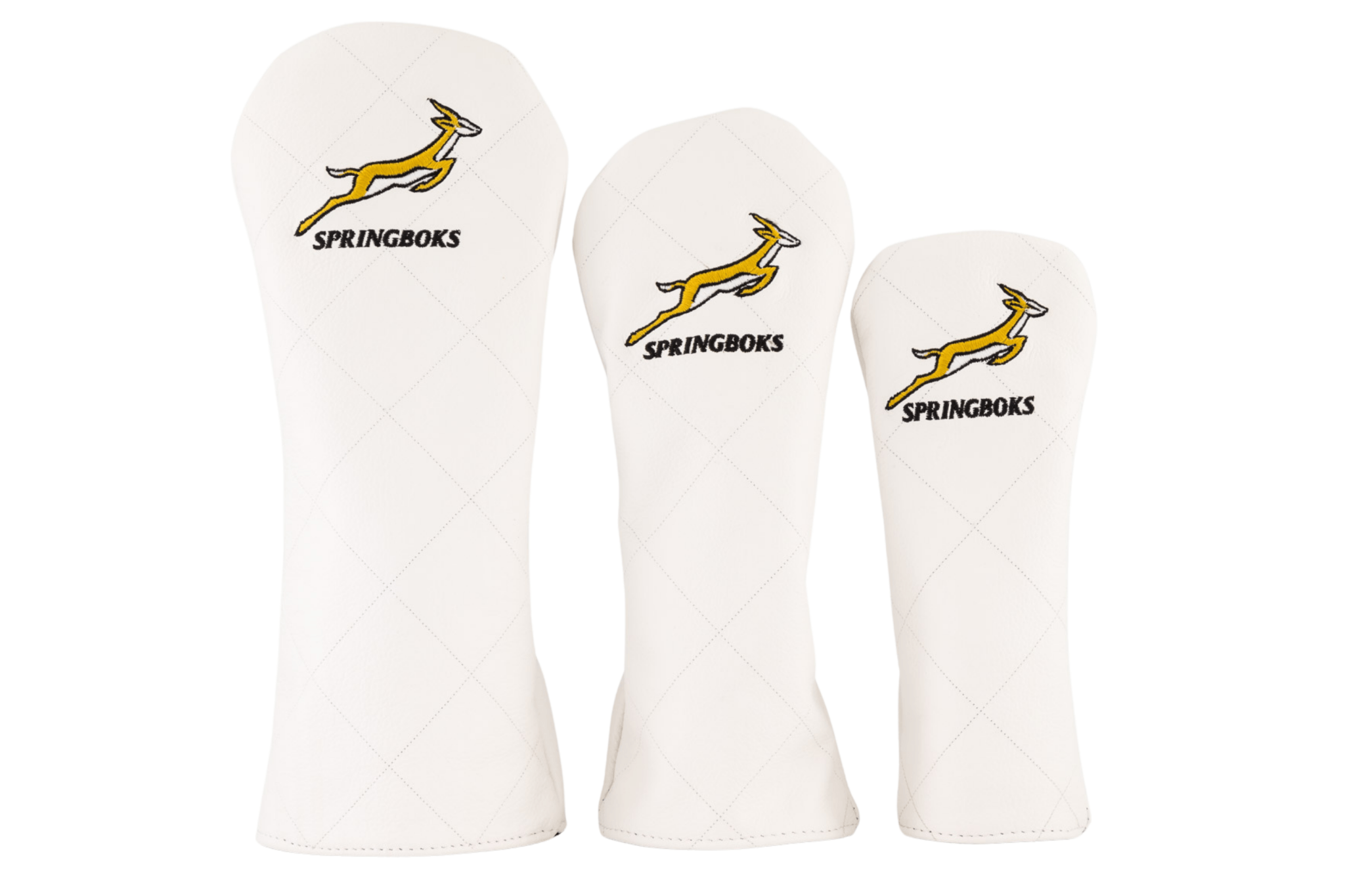 Springboks Leather Golf Cover - White - Old School