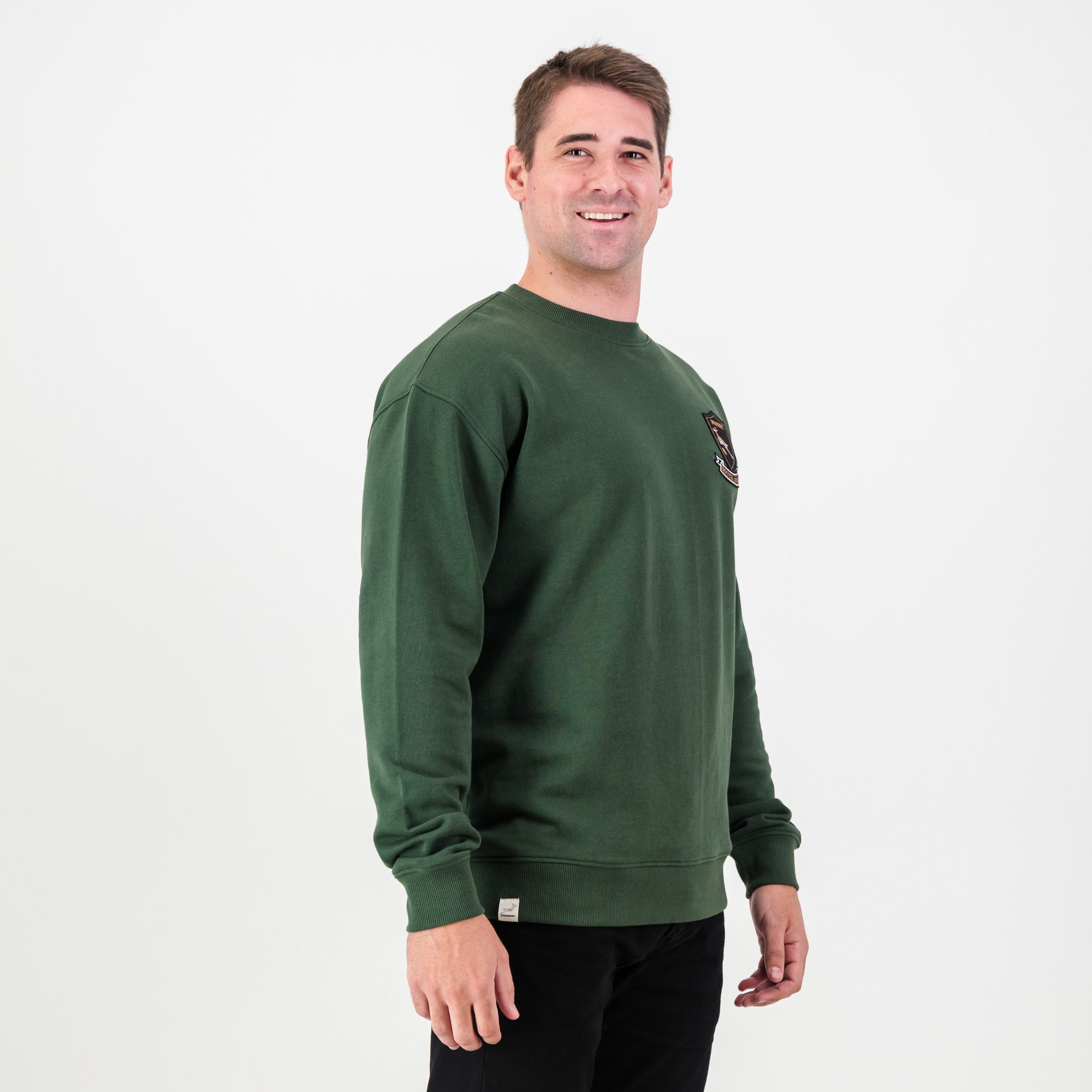Springboks Shield Crew Sweat - OS Green - Old School