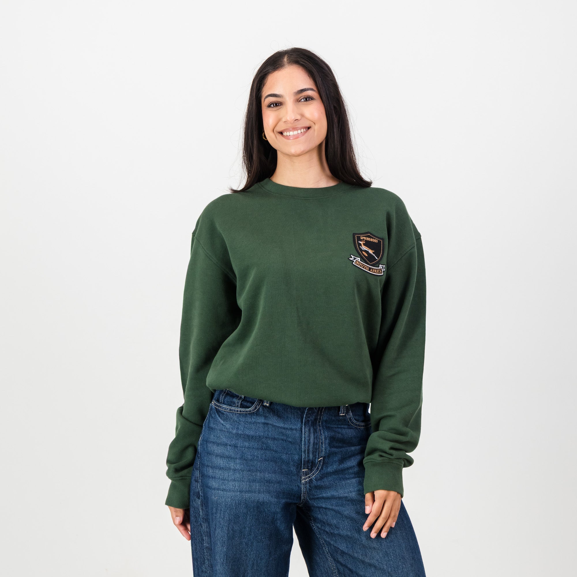 Springboks Shield Crew Sweat - OS Green - Old School
