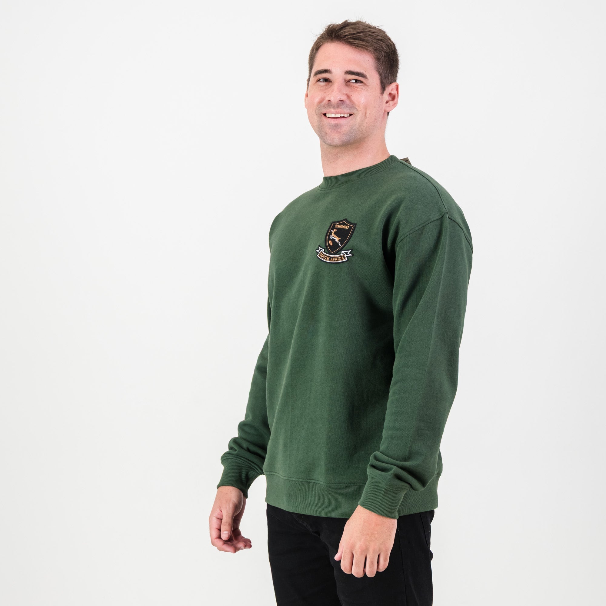 Springboks Shield Crew Sweat - OS Green - Old School