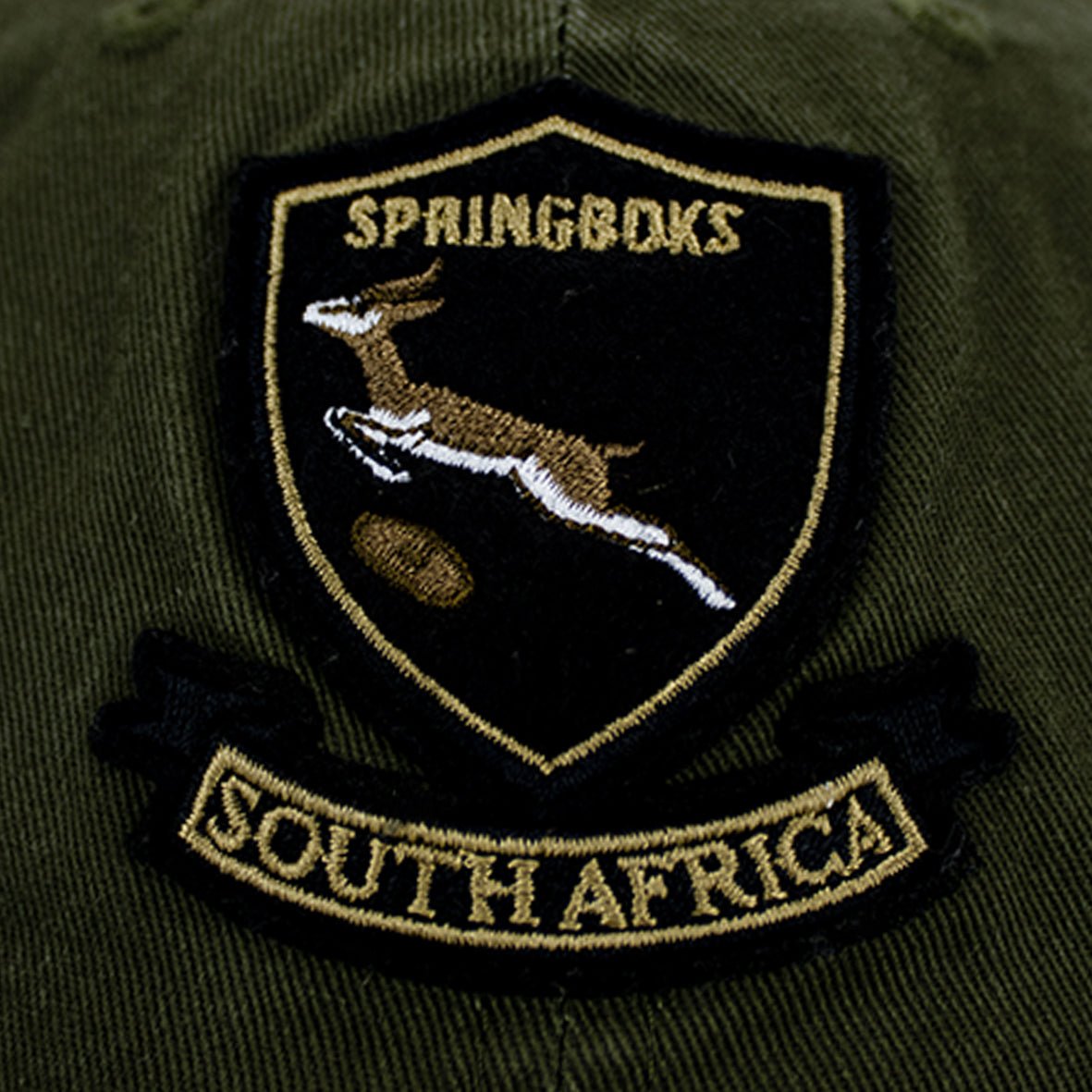 Springboks Shield Dad Cap - Military Olive - Old School