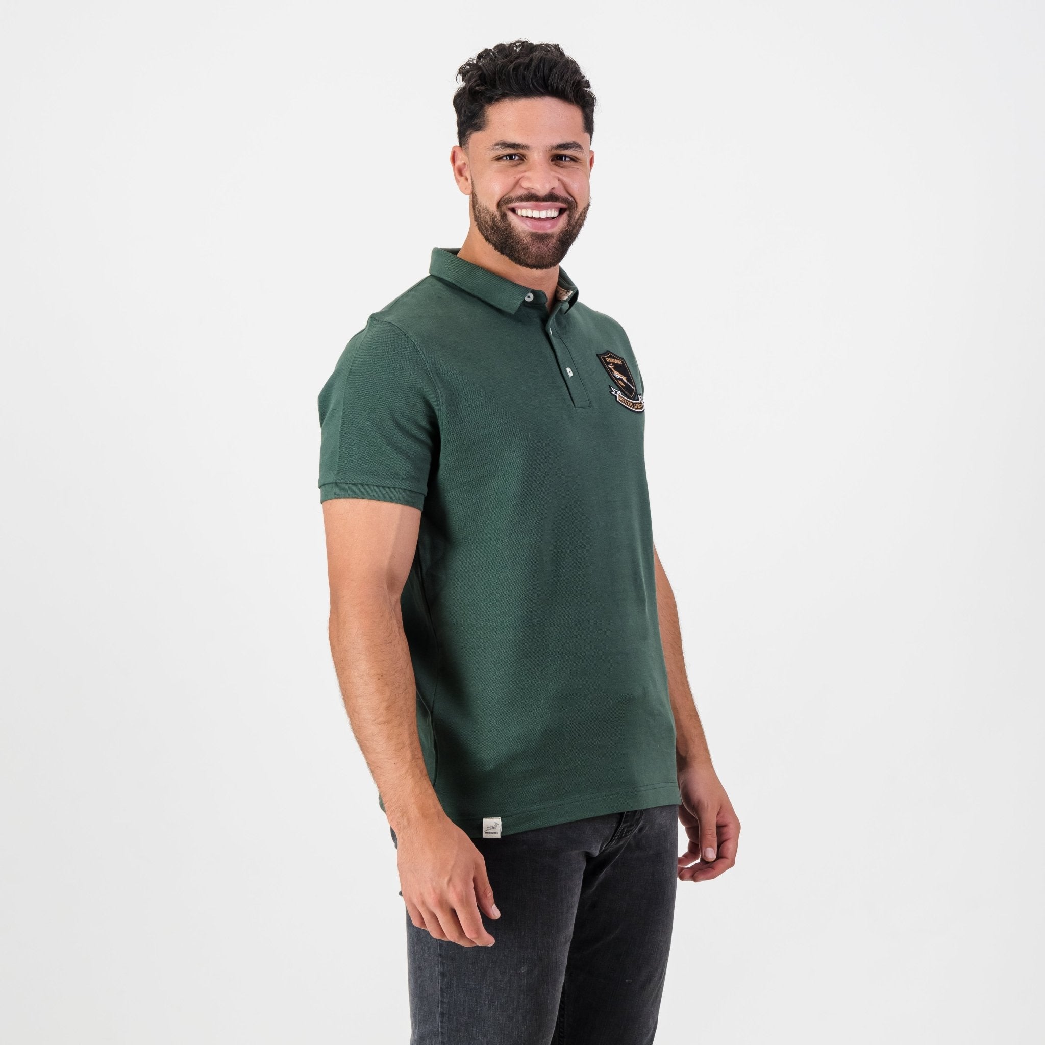 Springboks Shield Polo - OS Green - Old School