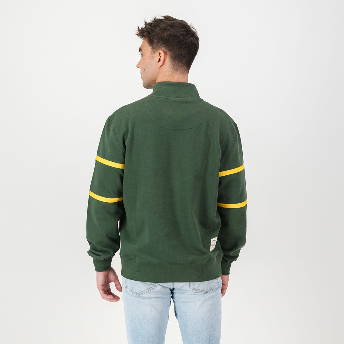 Springboks Twill Hoop Quarter Zip Sweat - OS Green - Old School