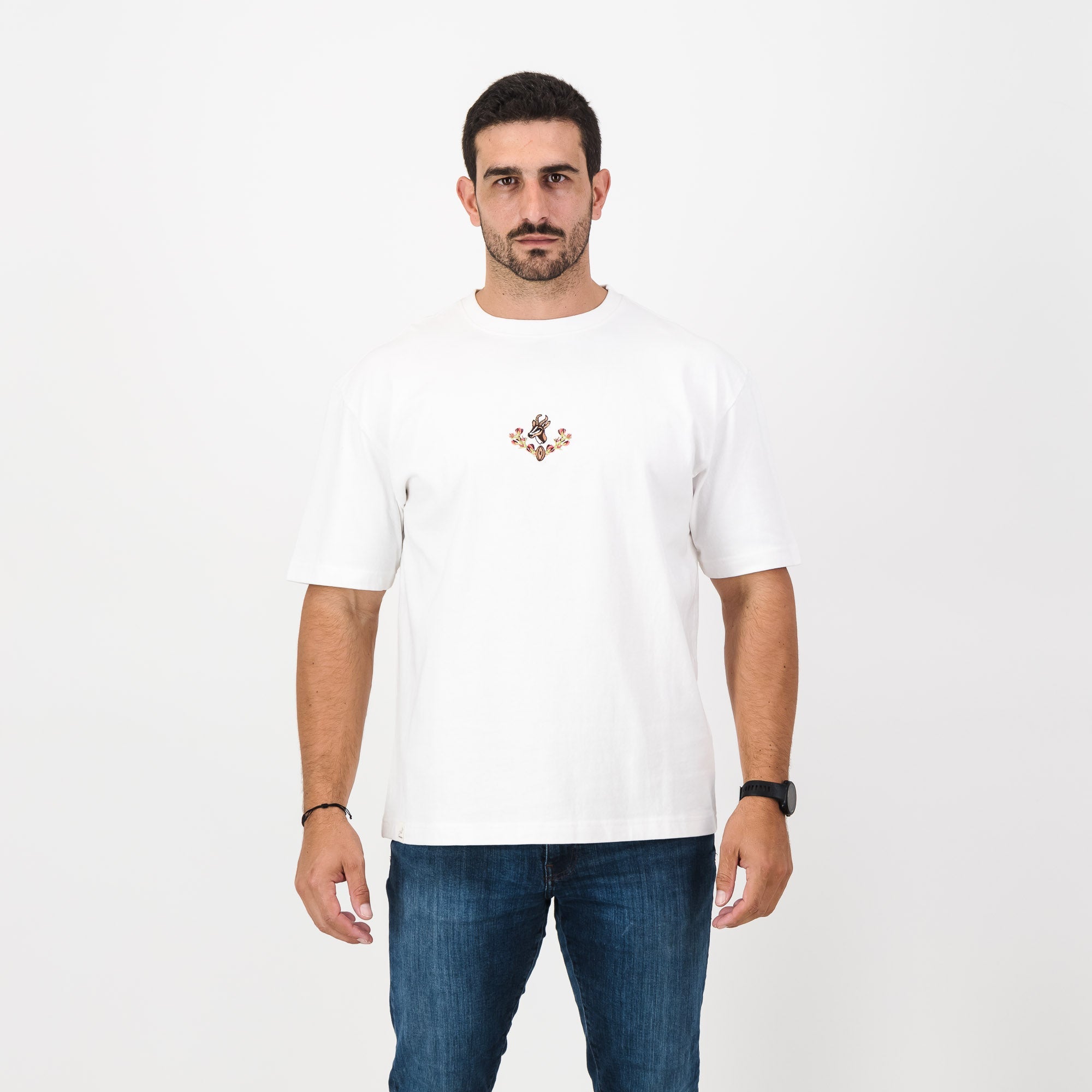 Springboks Wreath Boxy Crew Tee - white - Old School