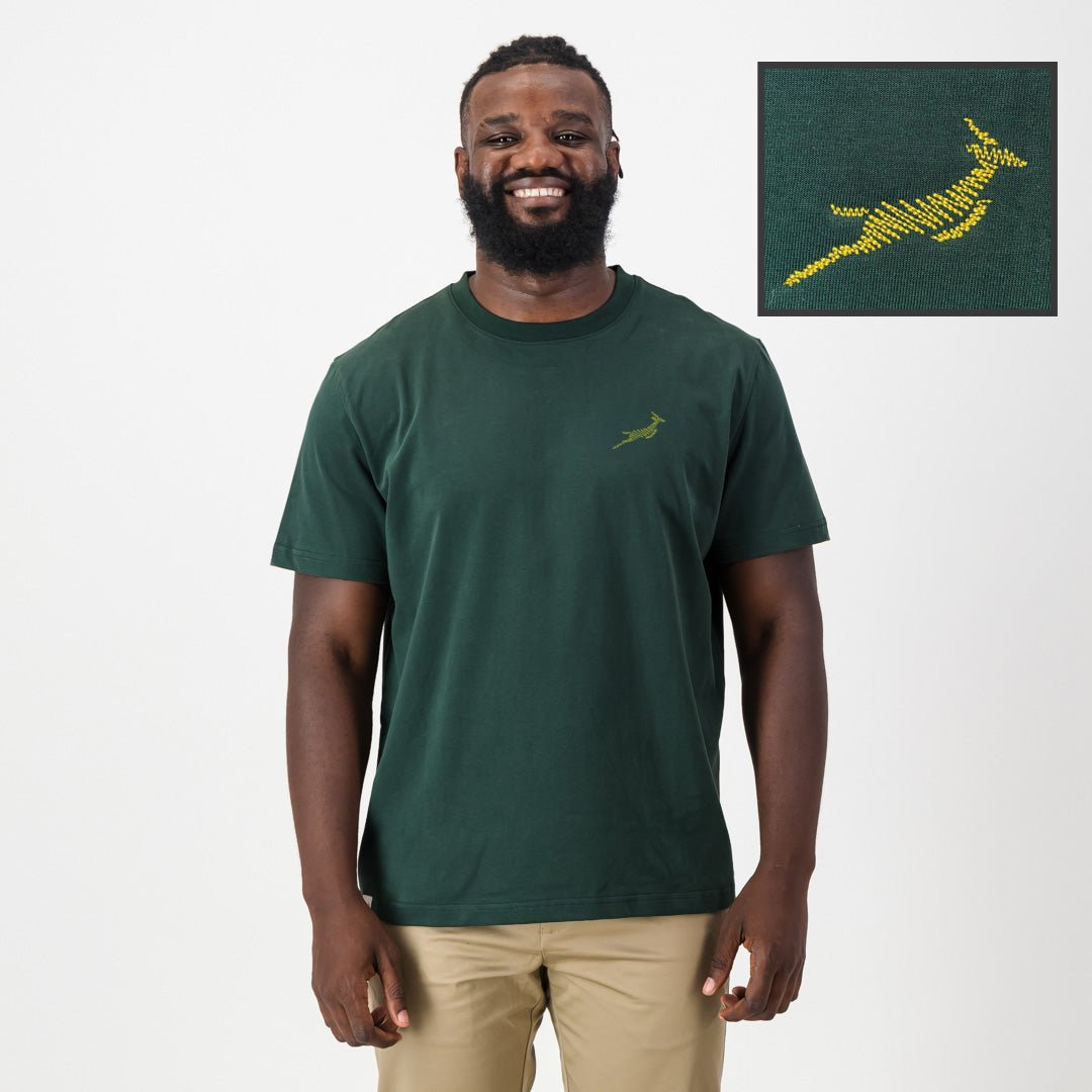 SPRINGBOKS ZIGZAG REGULAR CREW TEE - GREEN - Old School