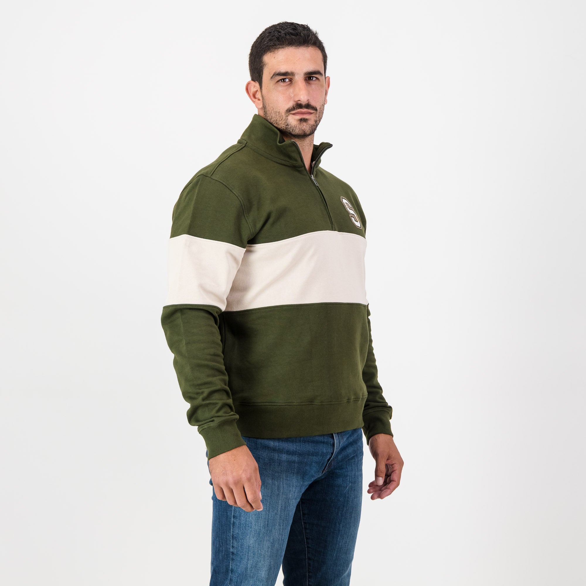 Stillknocks Quarter Zip - Military Olive - Old School