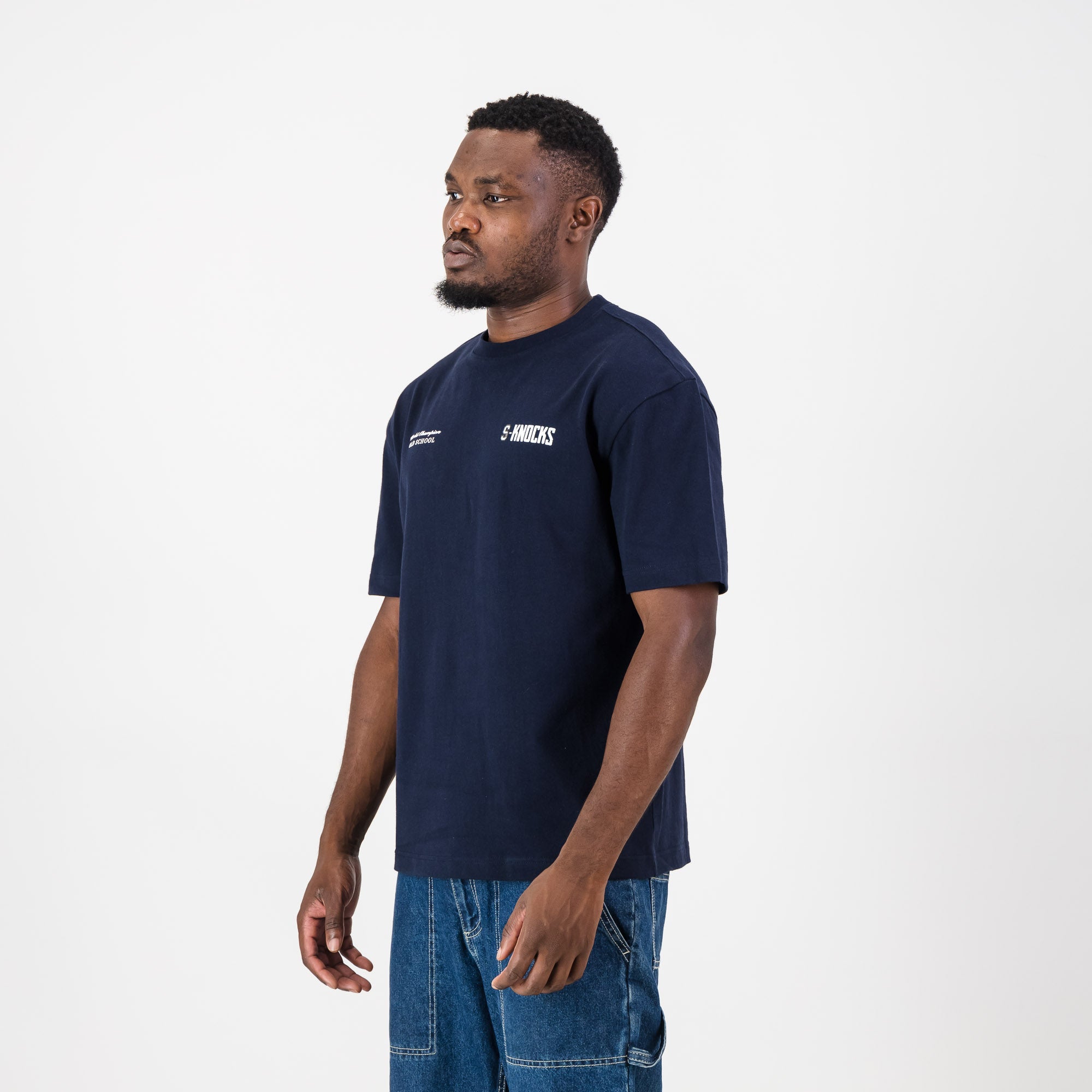 STILLKNOCKS S - Knocks BOXY CREW TEE - NAVY - Old School