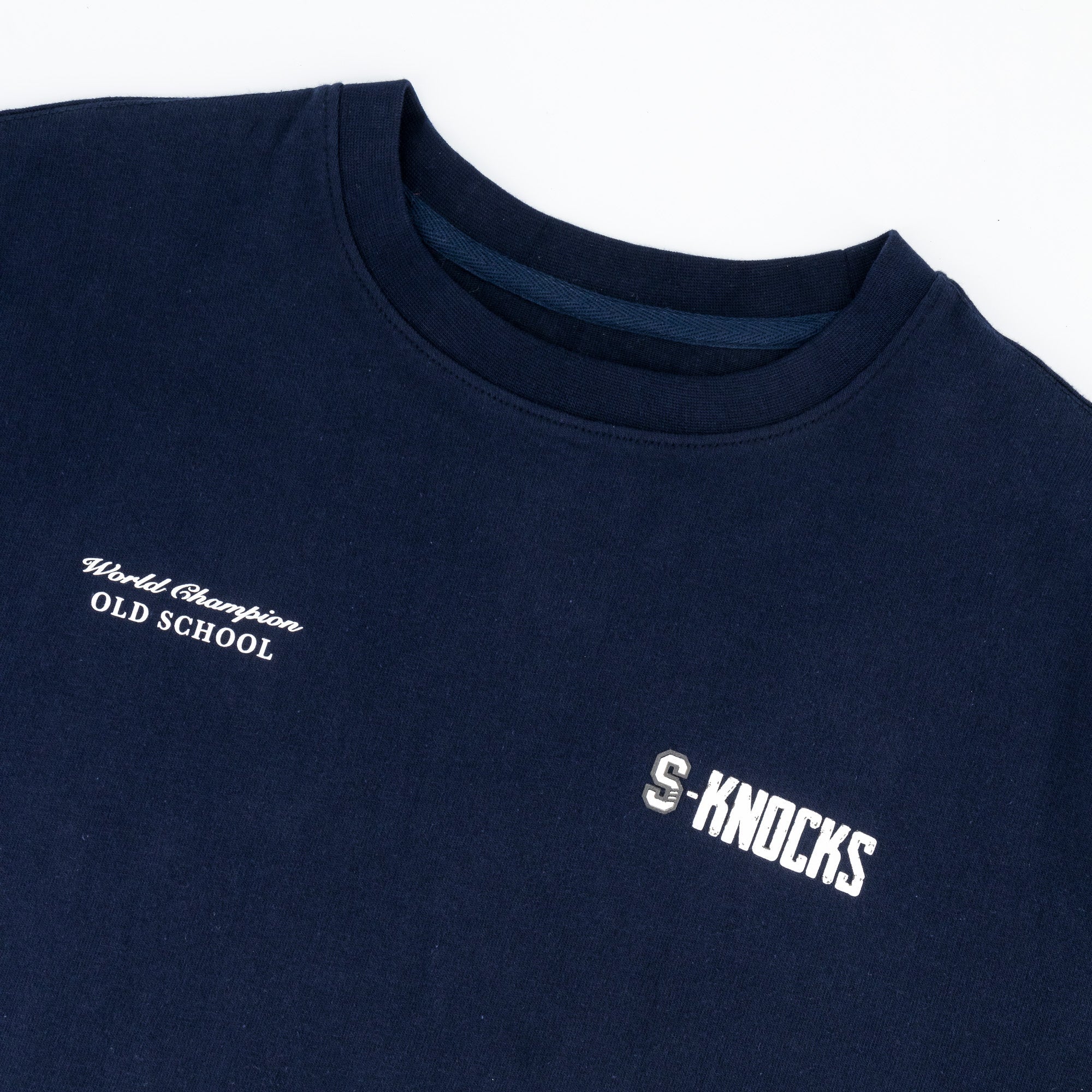 STILLKNOCKS S - Knocks BOXY CREW TEE - NAVY - Old School