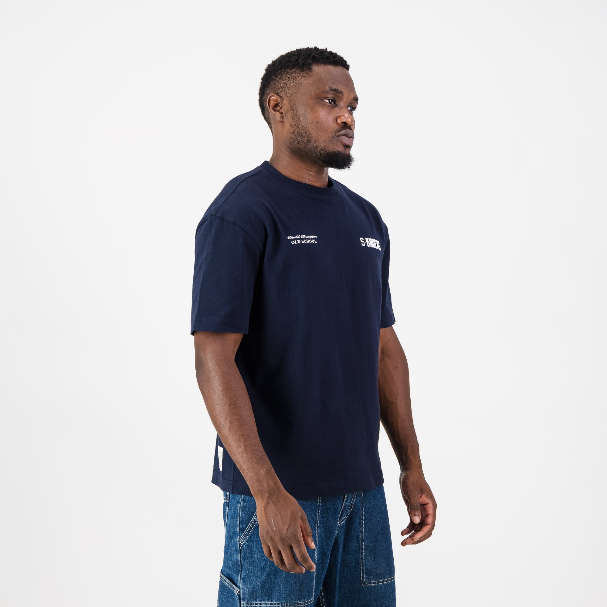 STILLKNOCKS S - Knocks BOXY CREW TEE - NAVY - Old School