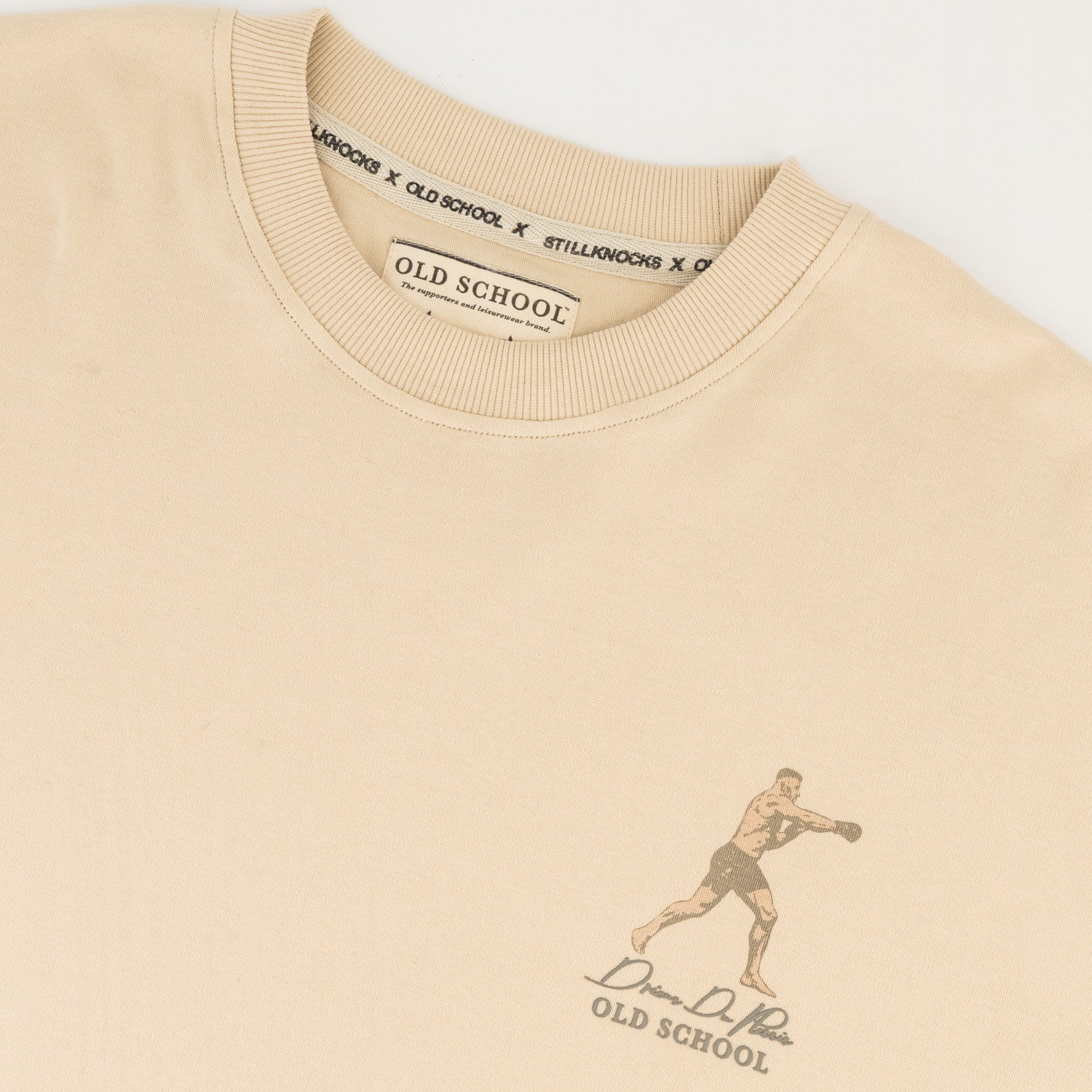 Stillknocks Small Logo Boxy Crew Tee - Ivory - Old School